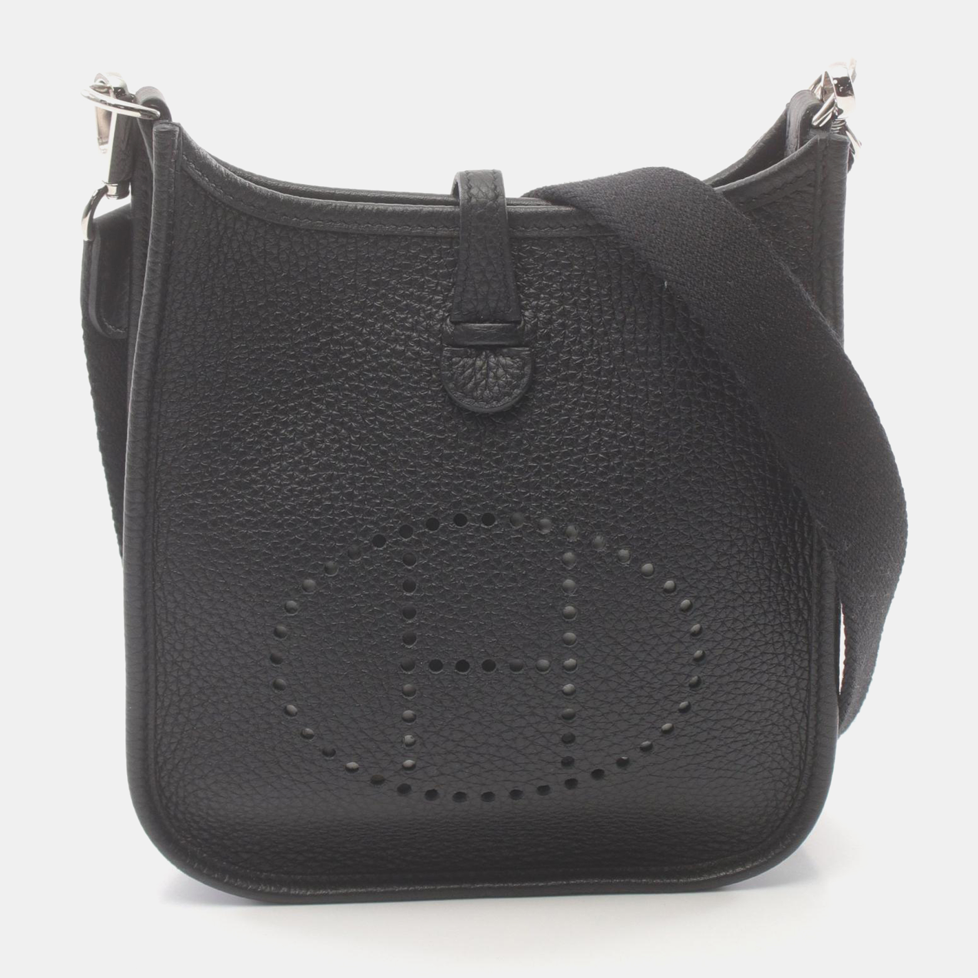 

Hermes Black Leather Evelyne TPM Amazon Crossbody Bag