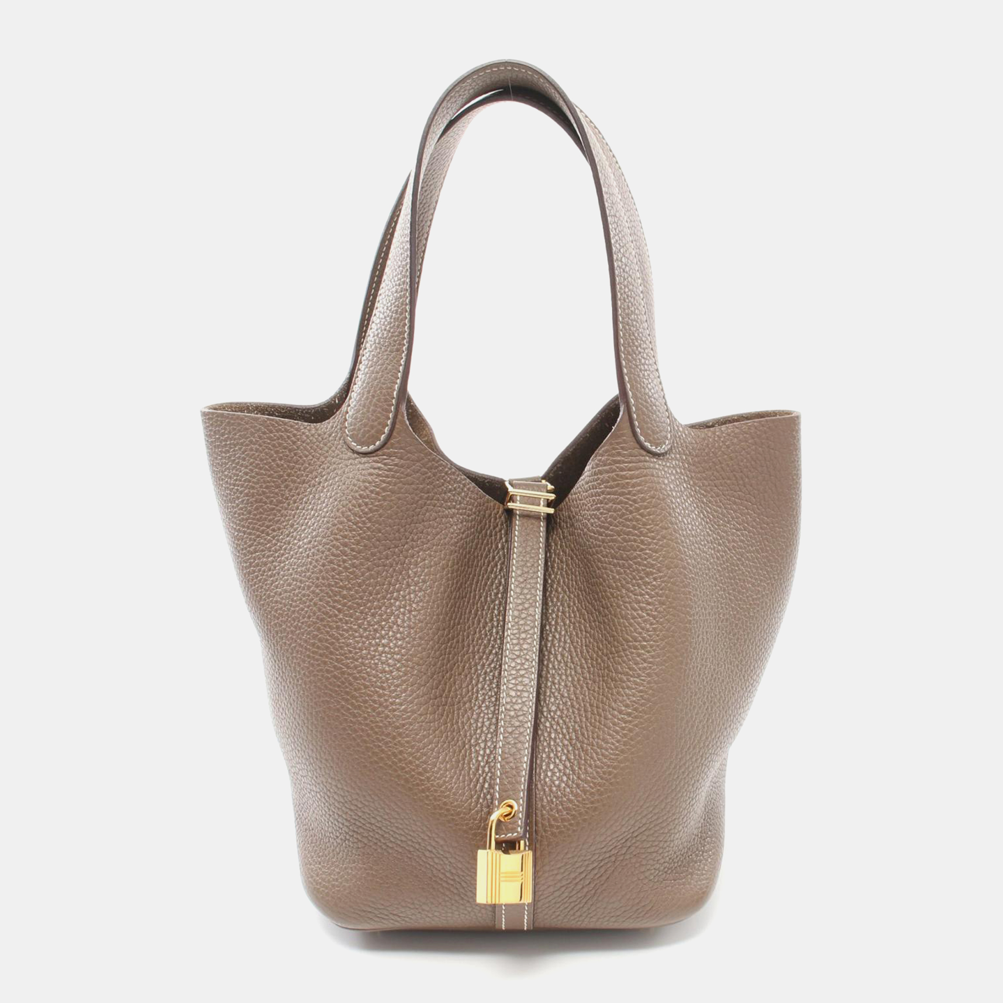 

Hermes Brown Leather Picotin Lock MM Handbag