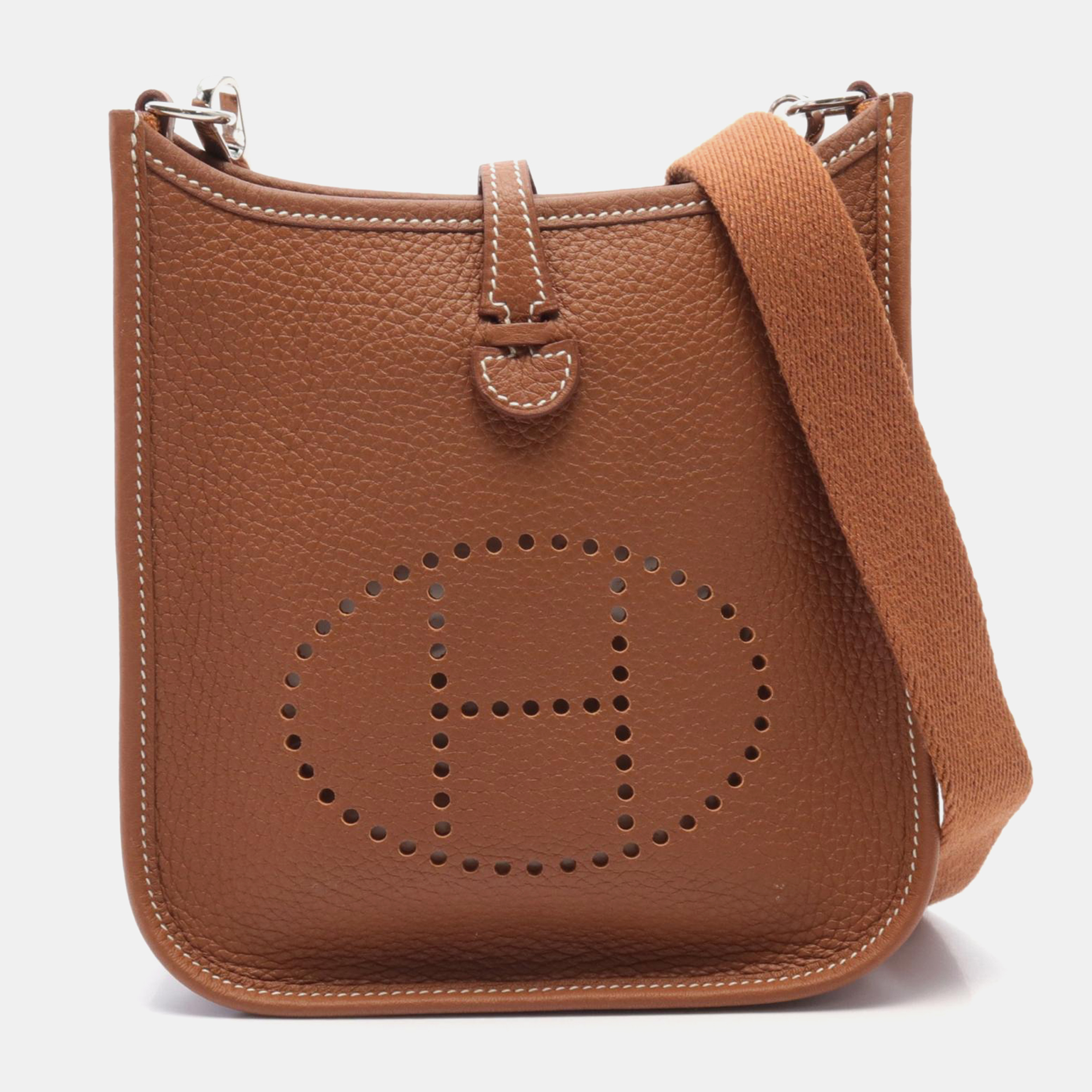 

Hermes Brown Leather Evelyne TPM Crossbody Bag