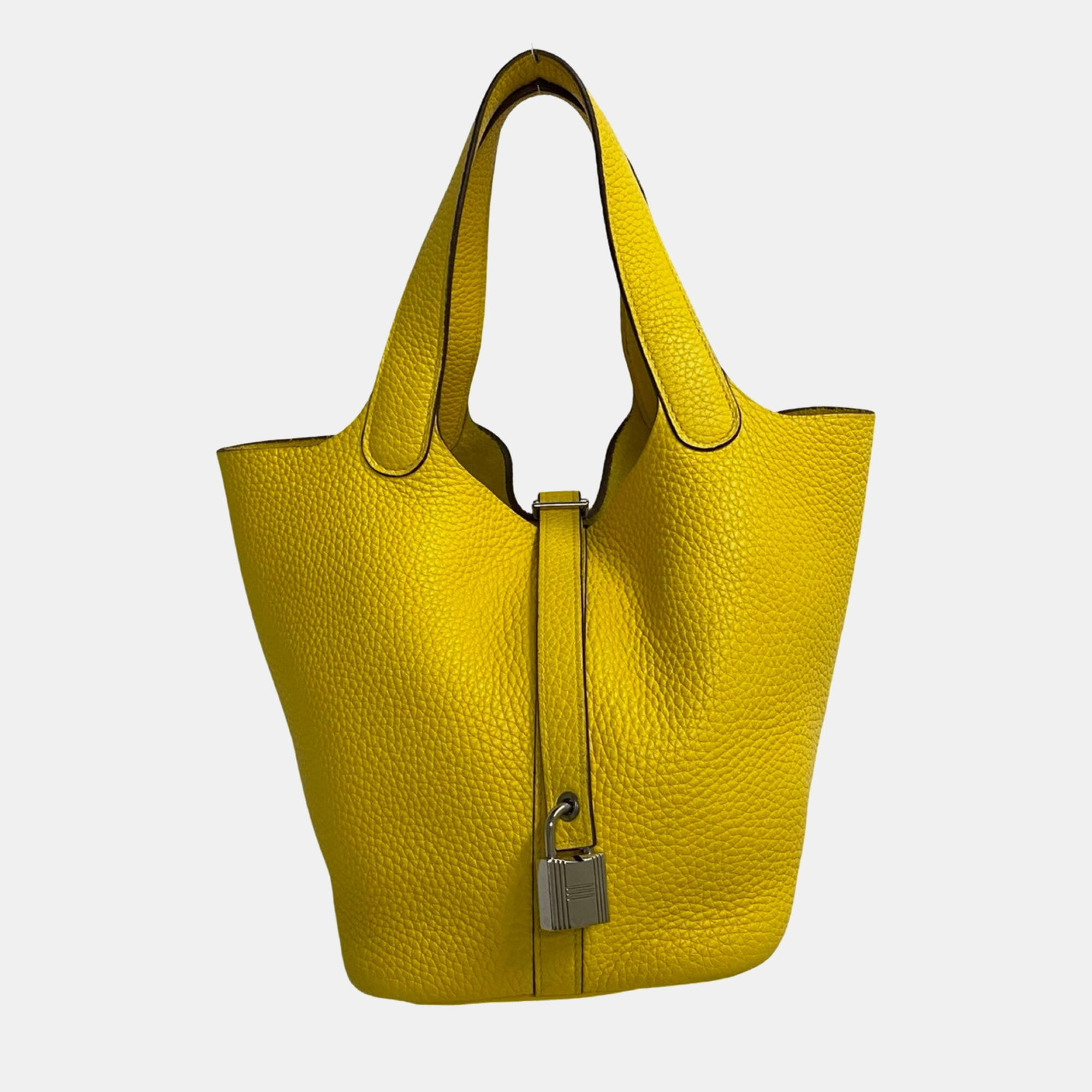 

Hermes Yellow Leather Picotin Lock PM Handbag