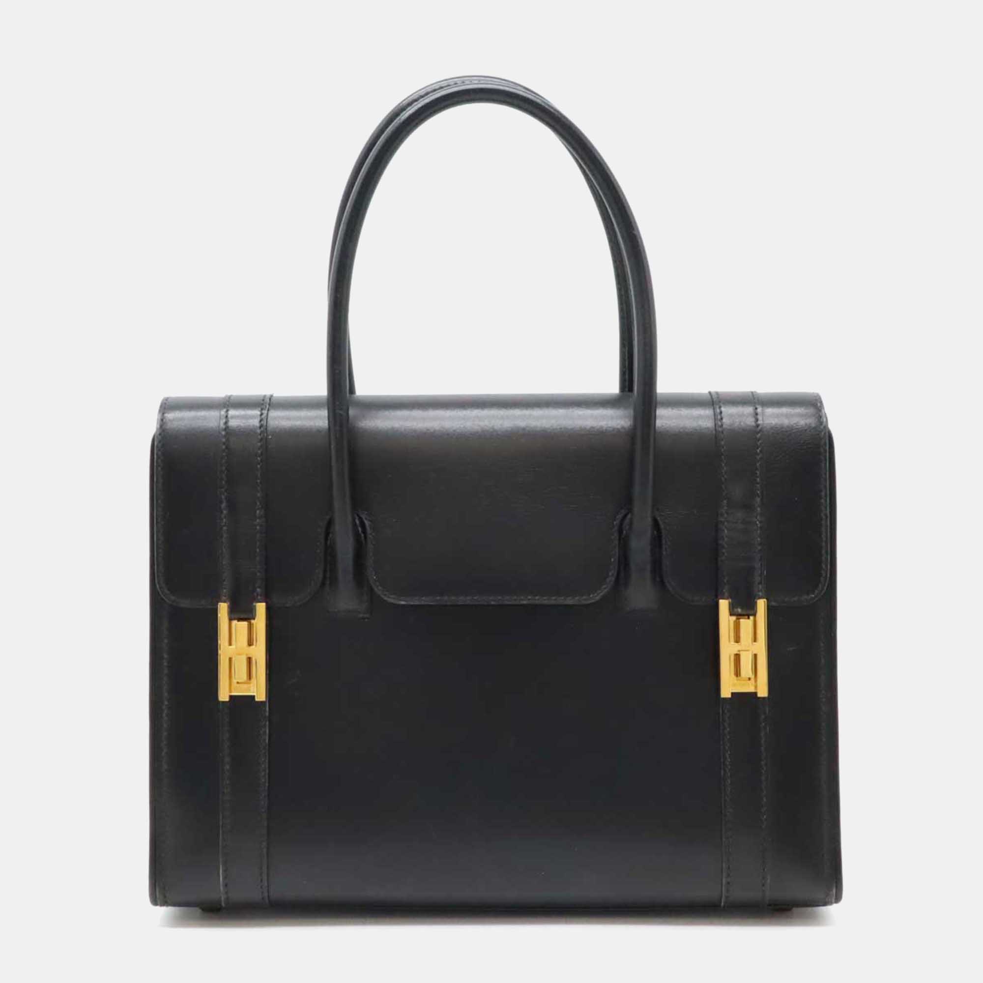 

Hermes Black Leather Drag 27 Handbag