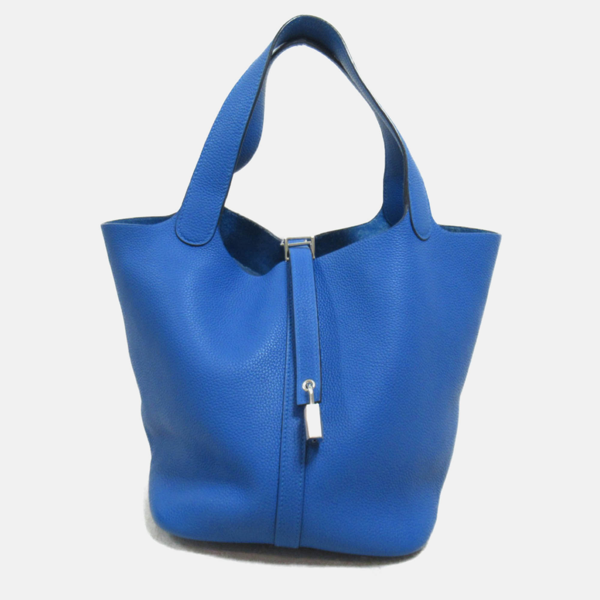 

Hermes Blue Mykonos Leather Picotin Lock MM Handbag