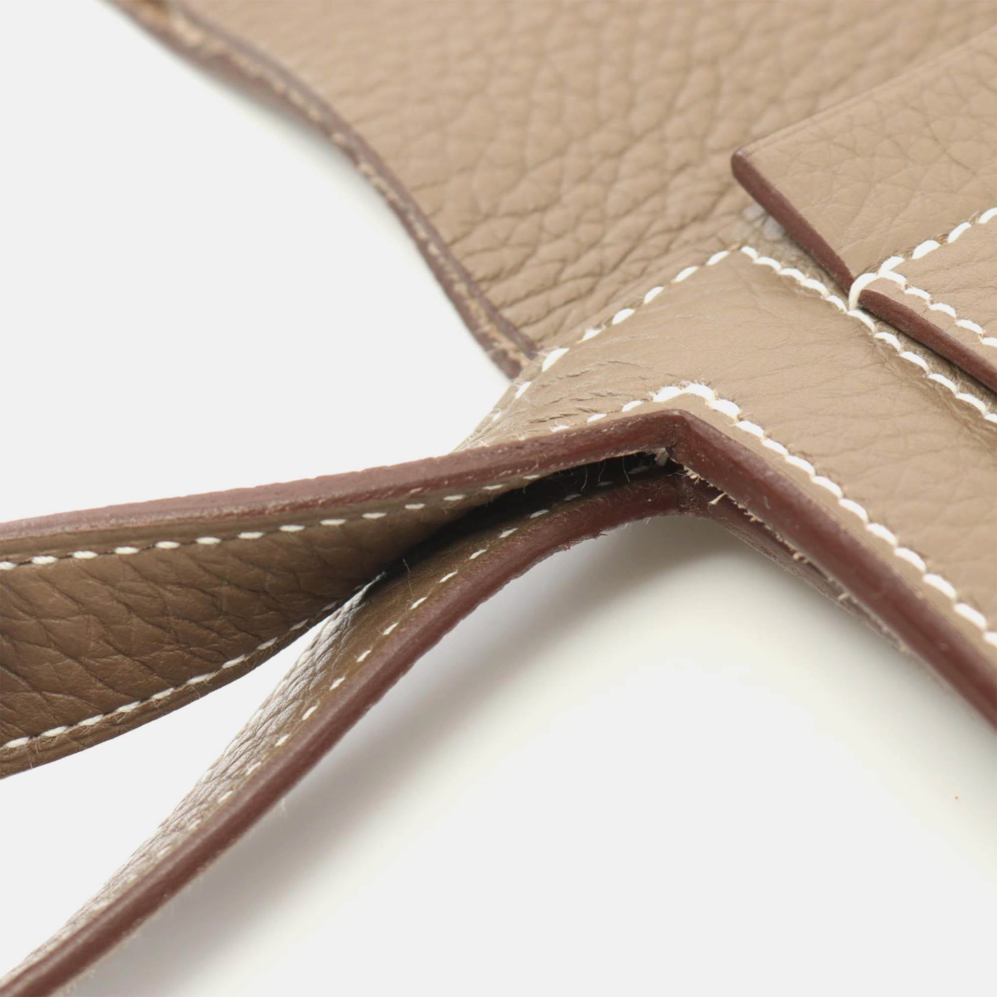 Hermes Brown Leather Cabas Elier 46 Tote Bag 