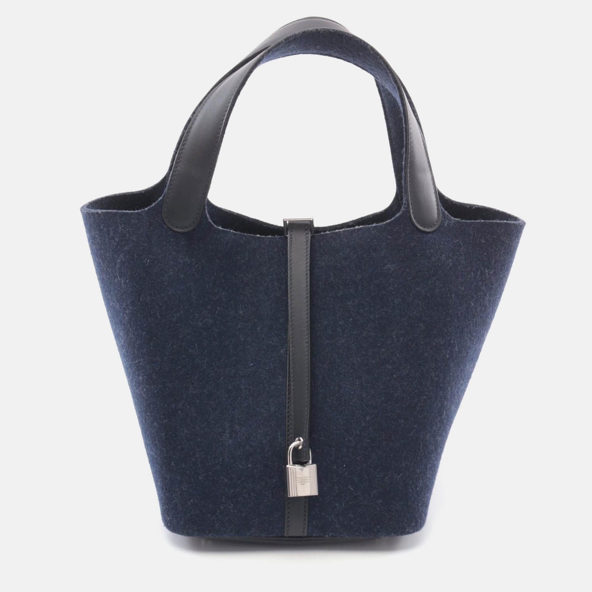 

Hermes Blue Leather Picotin Lock MM Handbag, Black