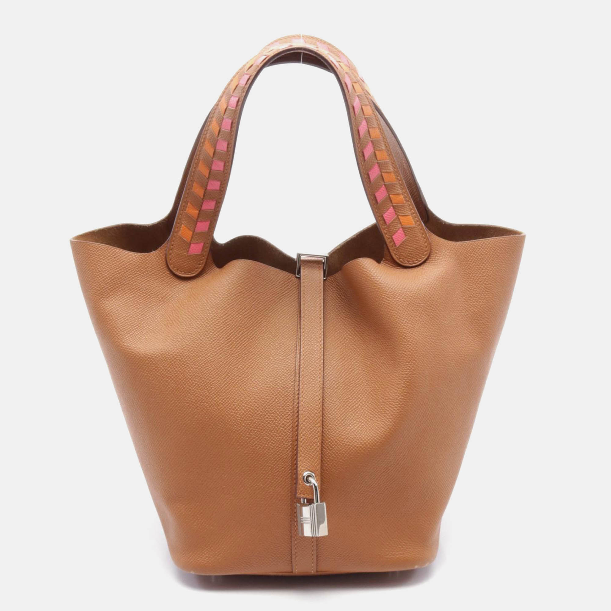 

Hermes Brown Leather Picotin Lock MM Handbag