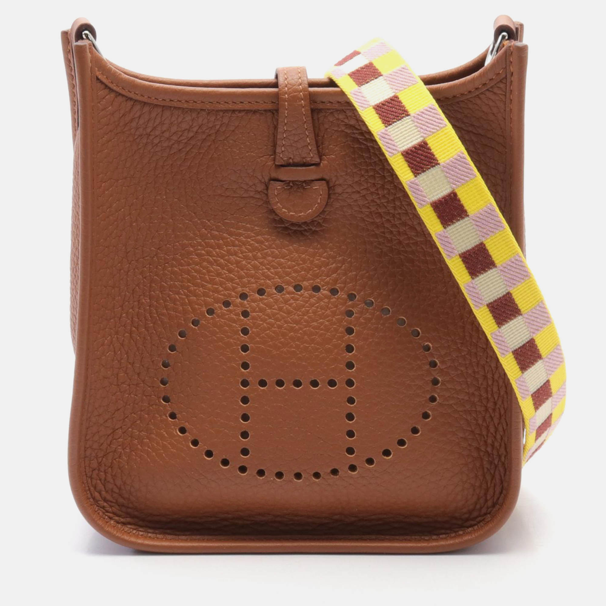 

Hermes Brown Leather Evelyne TPM Crossbody Bag