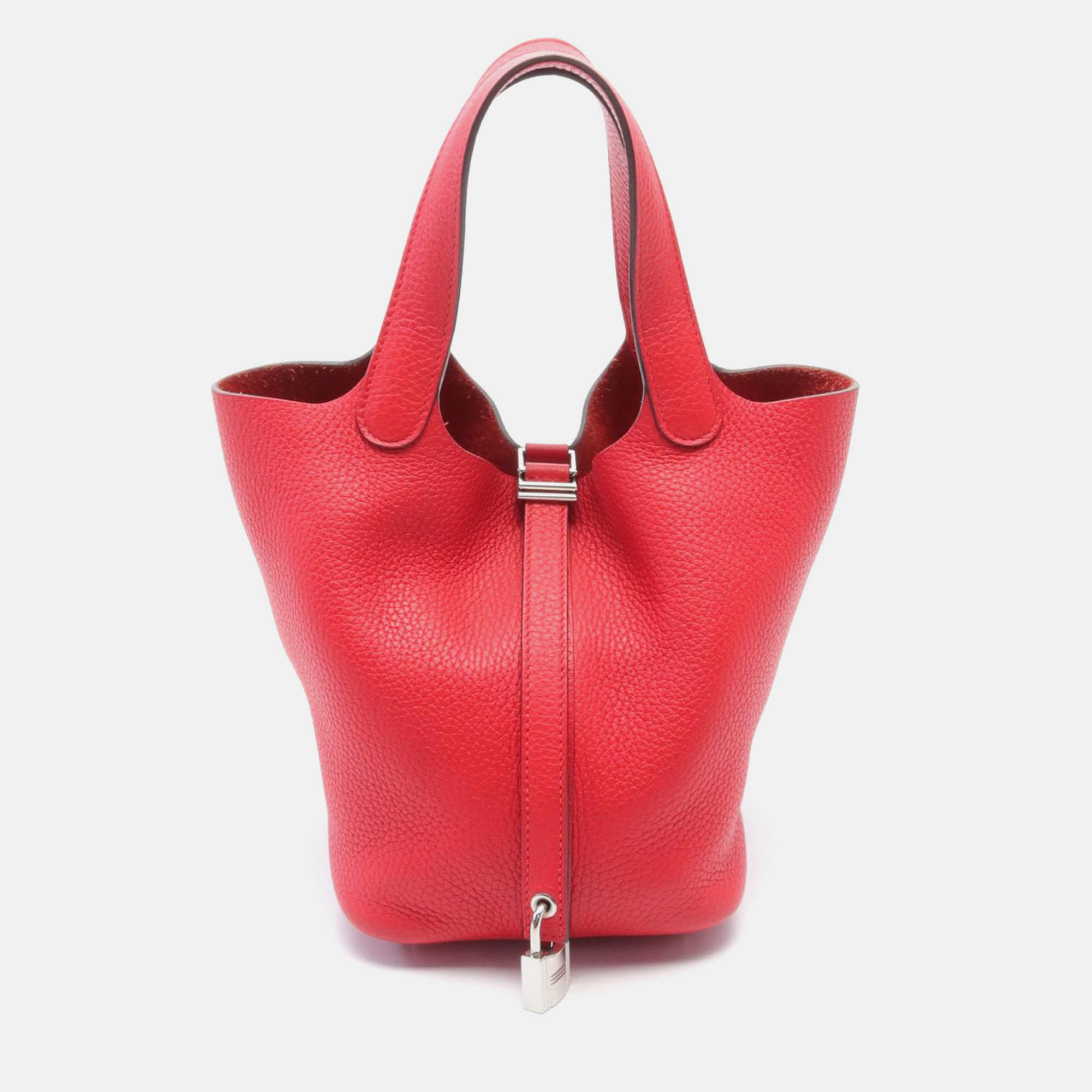 

Hermes Red Leather Picotin Lock PM Handbag