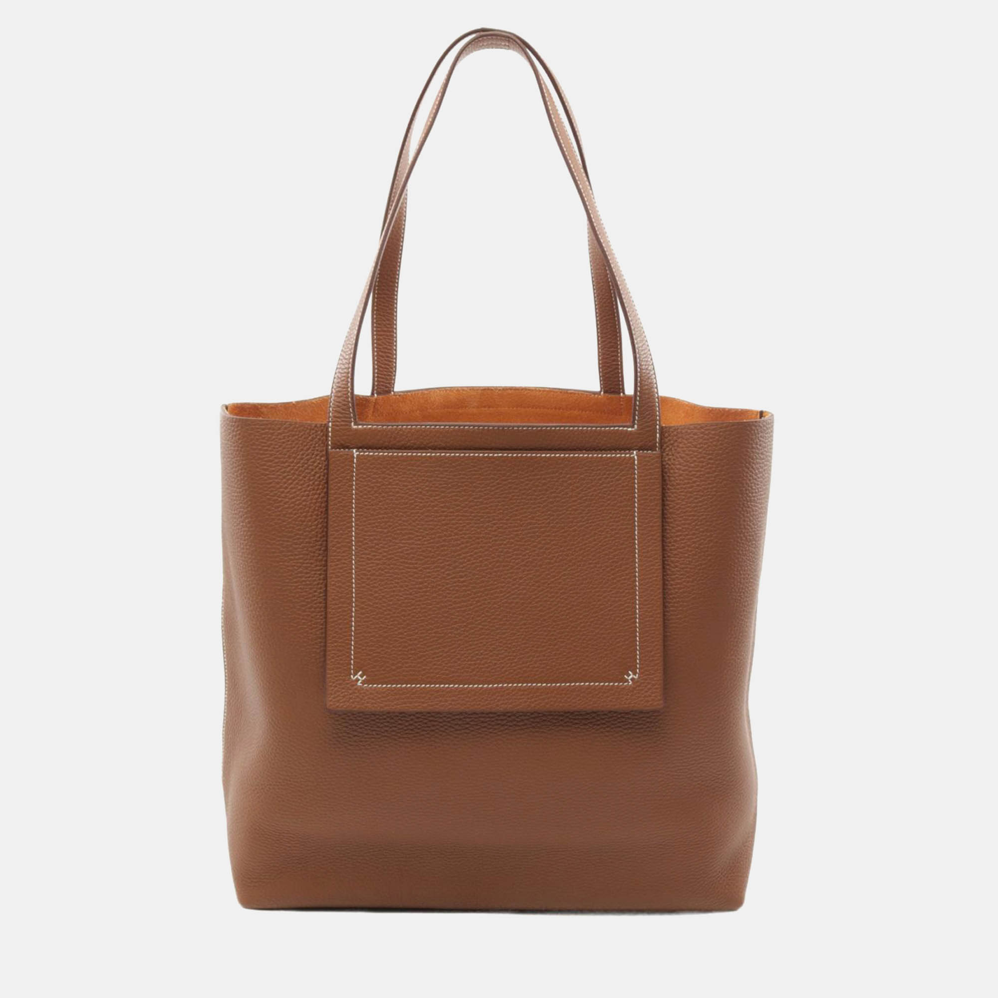 

Hermes Brown Leather Cabas Elan 31 Tote Bag