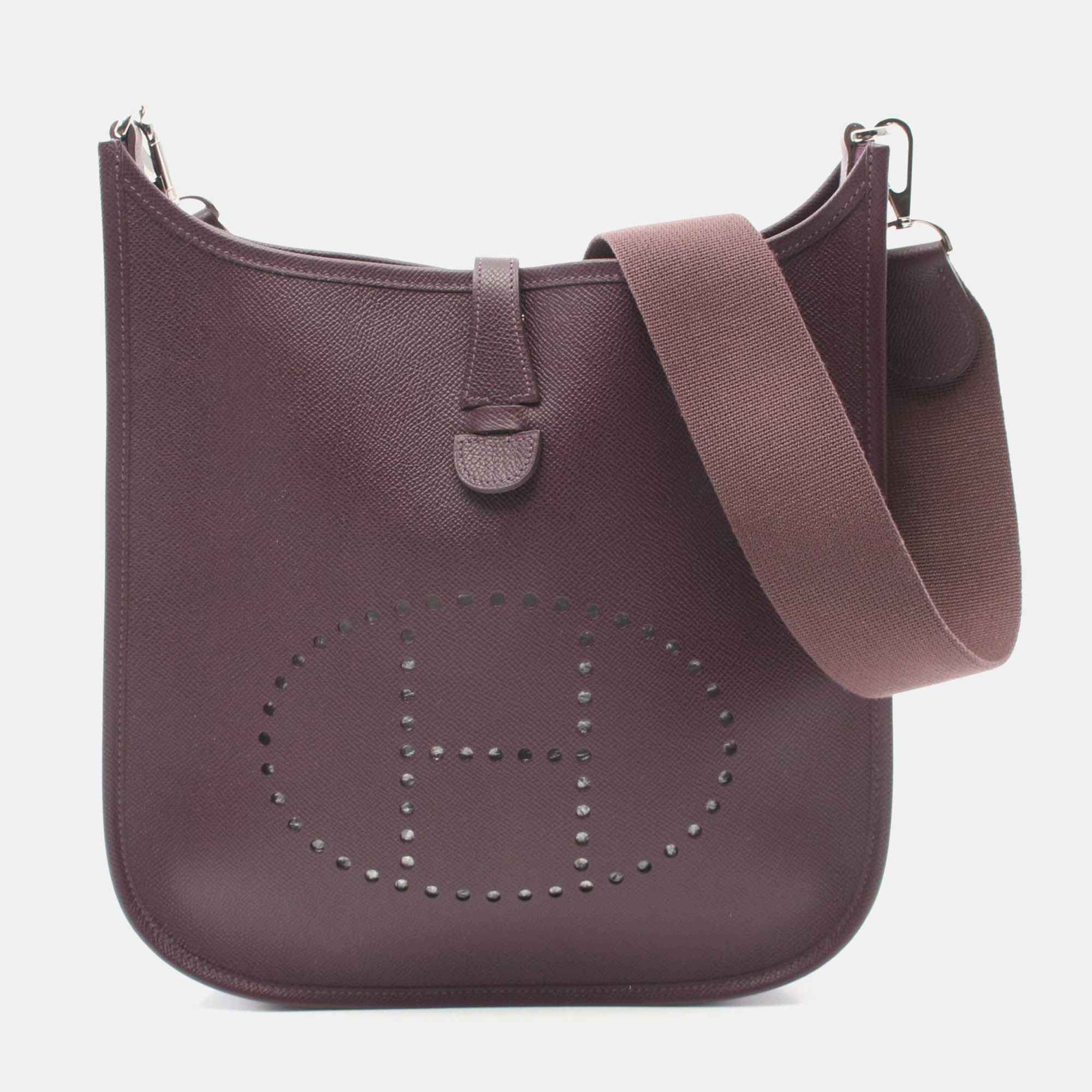 

Hermes Purple Leather Evelyne II PM Crossbody Bag