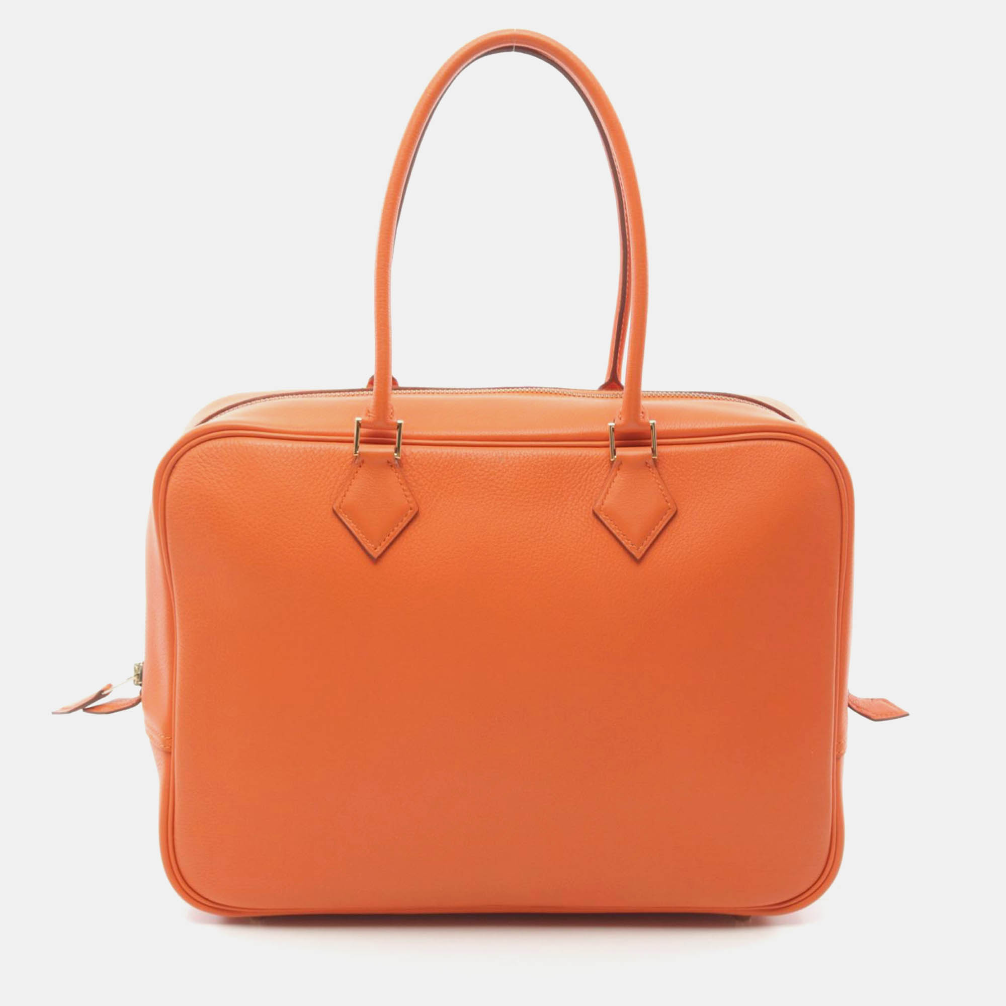 

Hermes Orange Leather Plume 32 Handbag