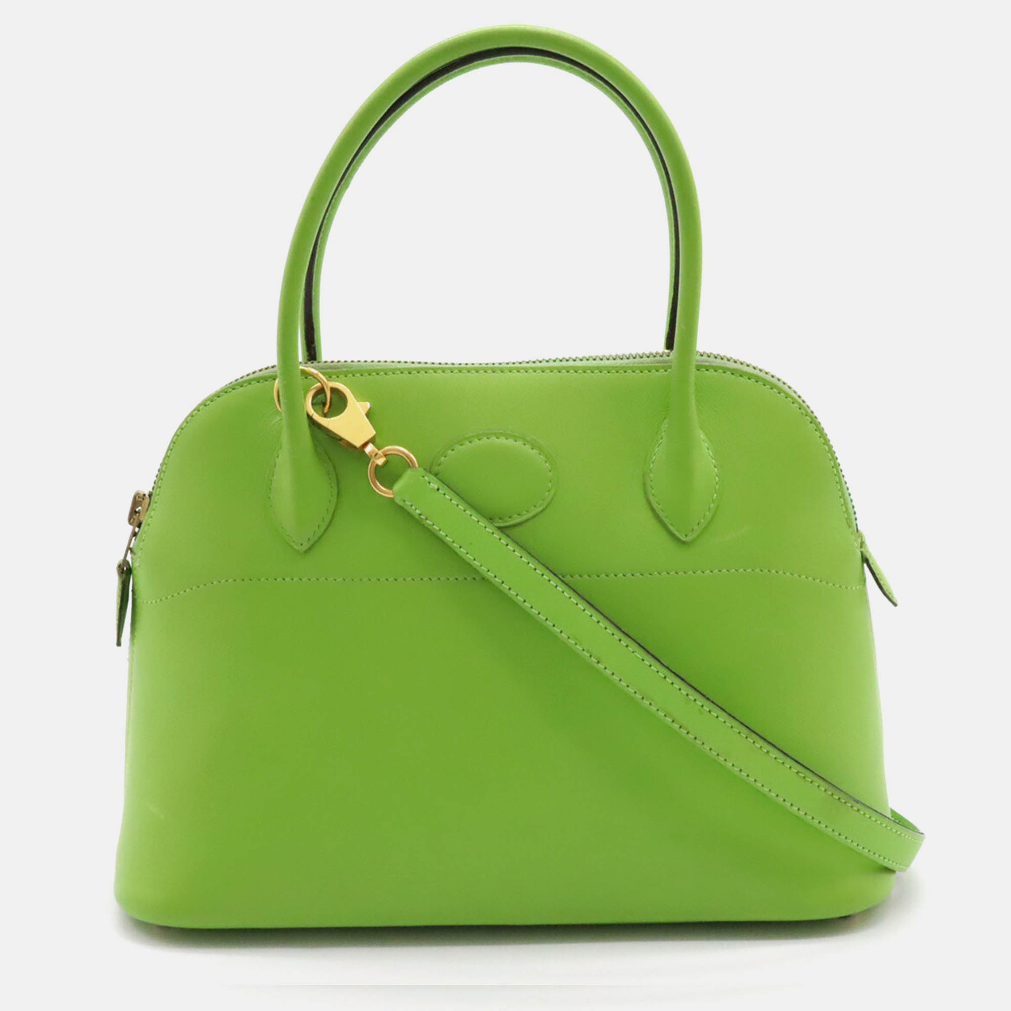 

Hermes Green Leather Bolide 27 Handbag