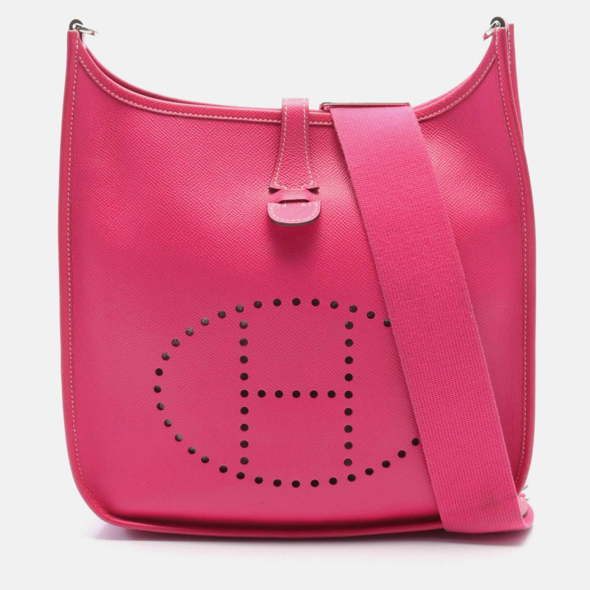 

Hermes Pink Leather Evelyne III PM Crossbody Bag