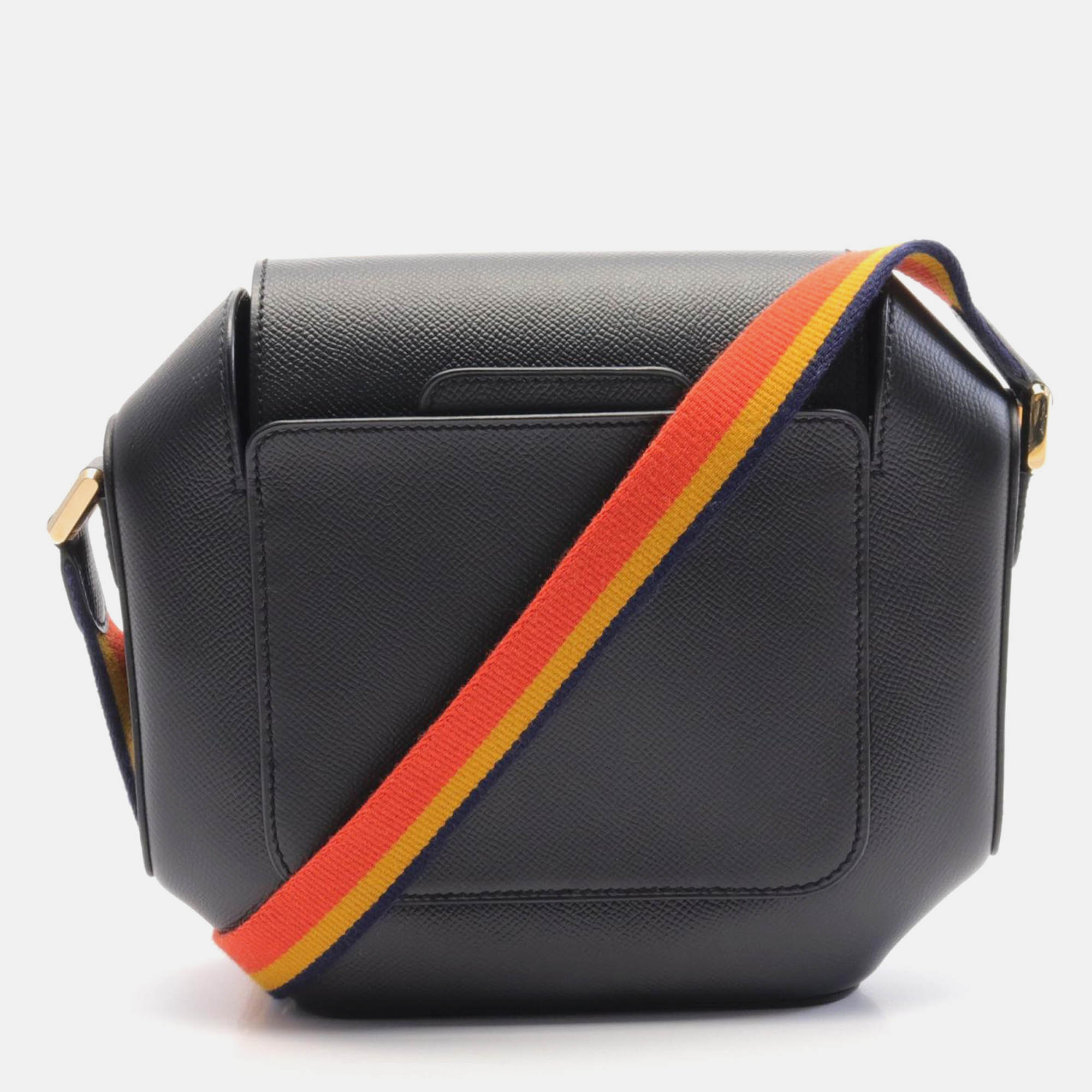 

Hermes Black Leather Octagon Crossbody Bag