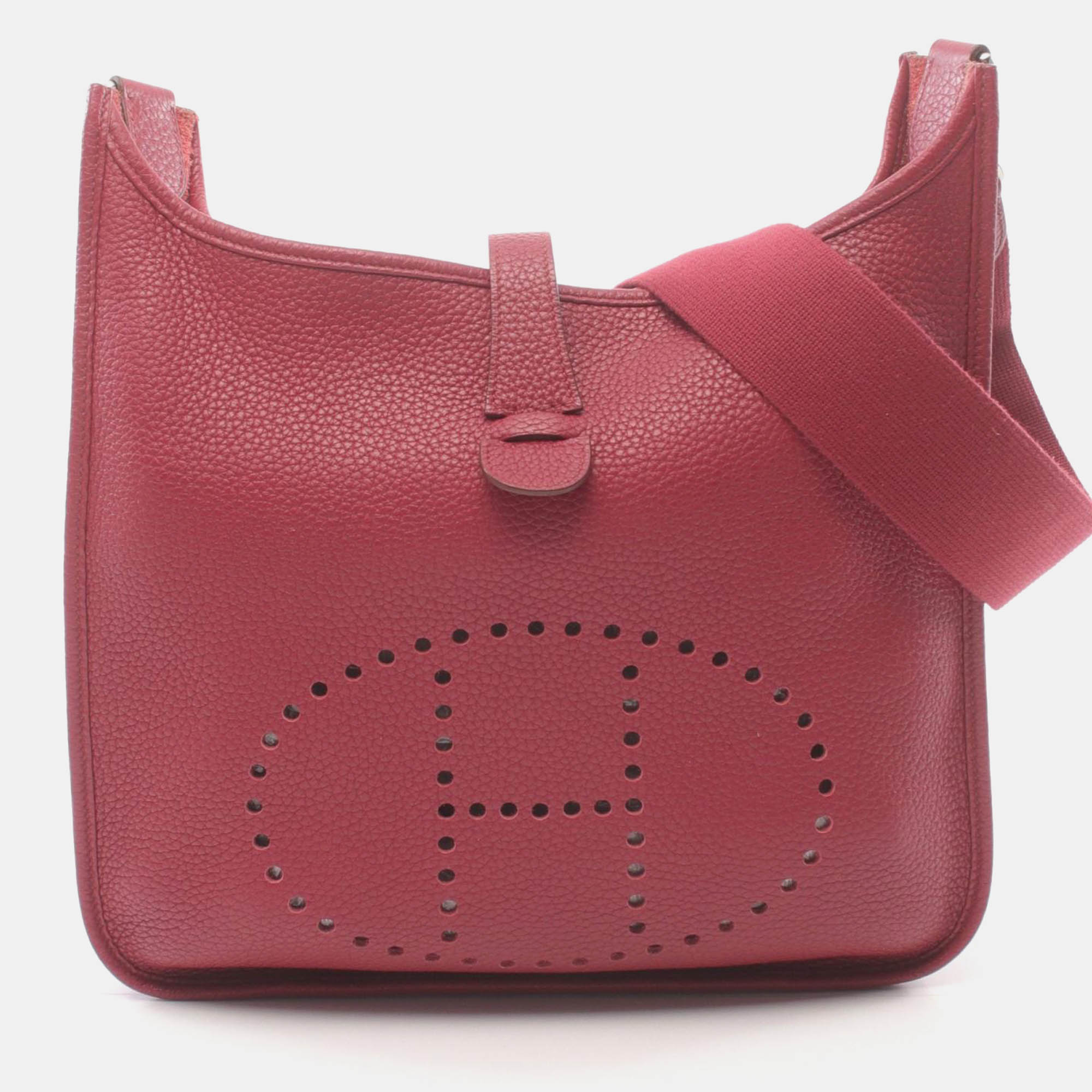 

Hermes Red Leather Evelyne III GM Crossbody Bag