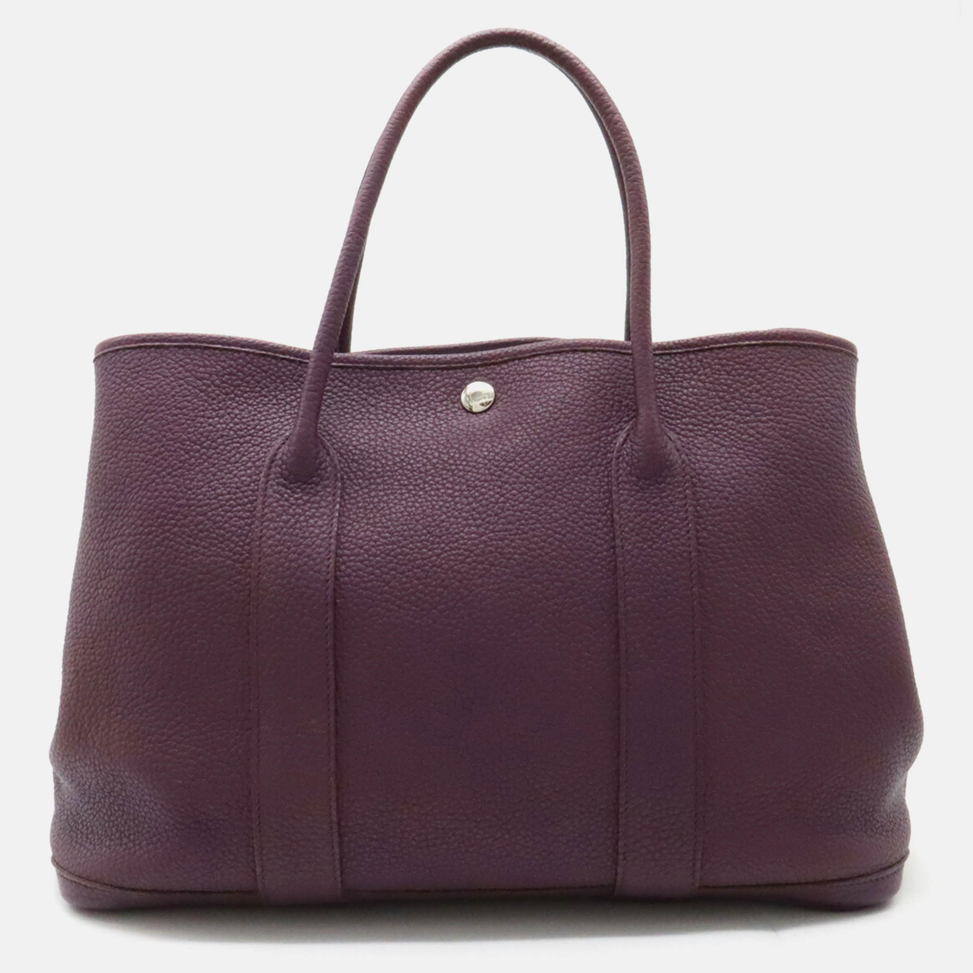 

Hermes Purple Leather Garden Party PM 36 Tote Bag