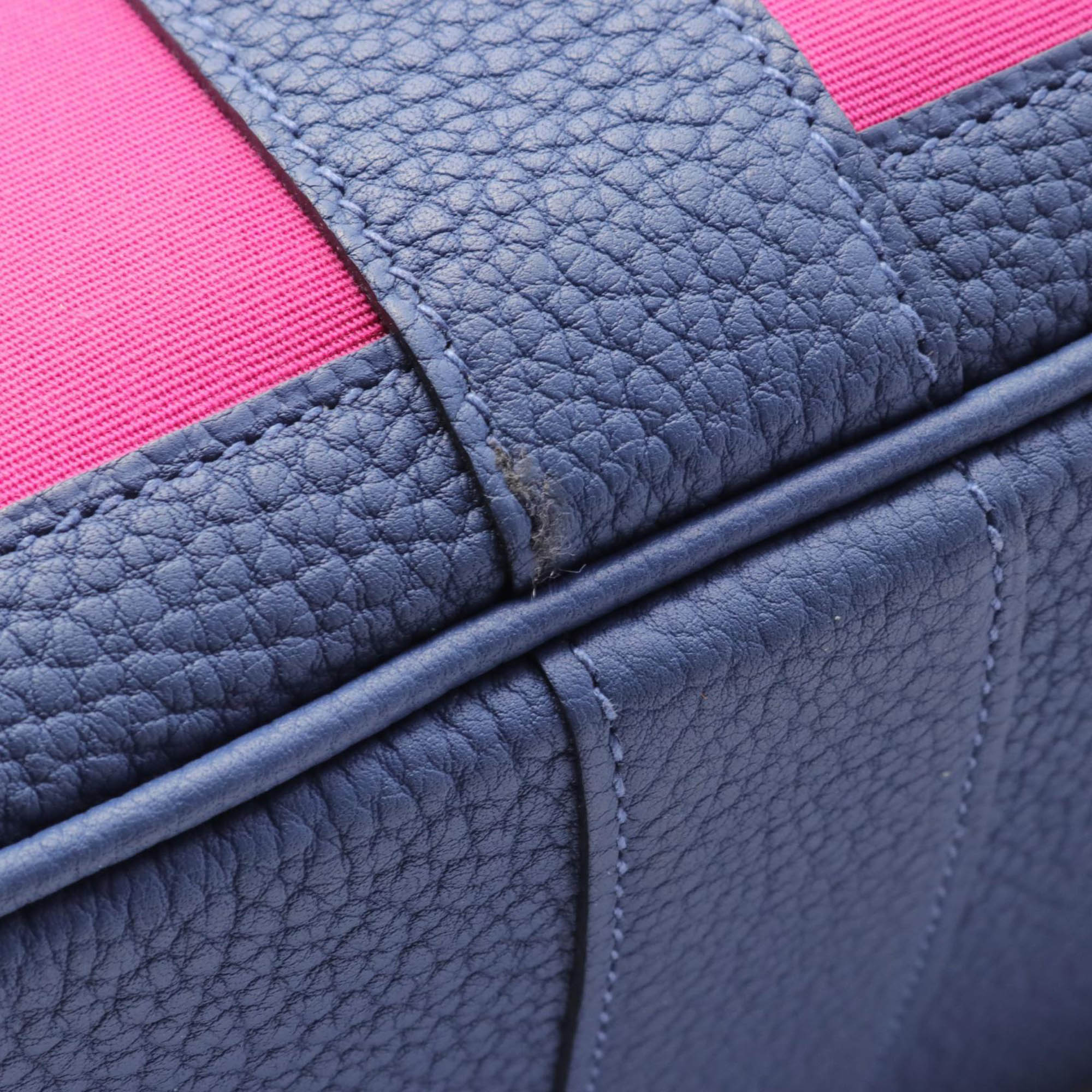 Hermes Pink Canvas & Leather Garden Party PM Tote Bag 
