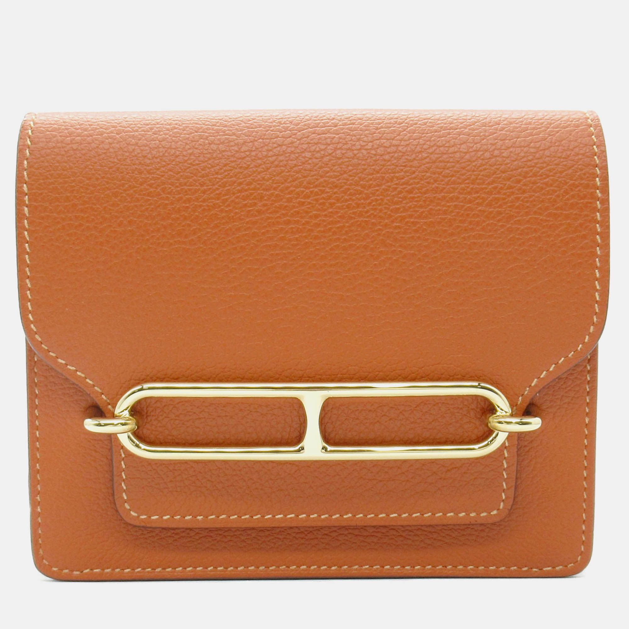 

Hermes Brown Leather Slim Short Wallet