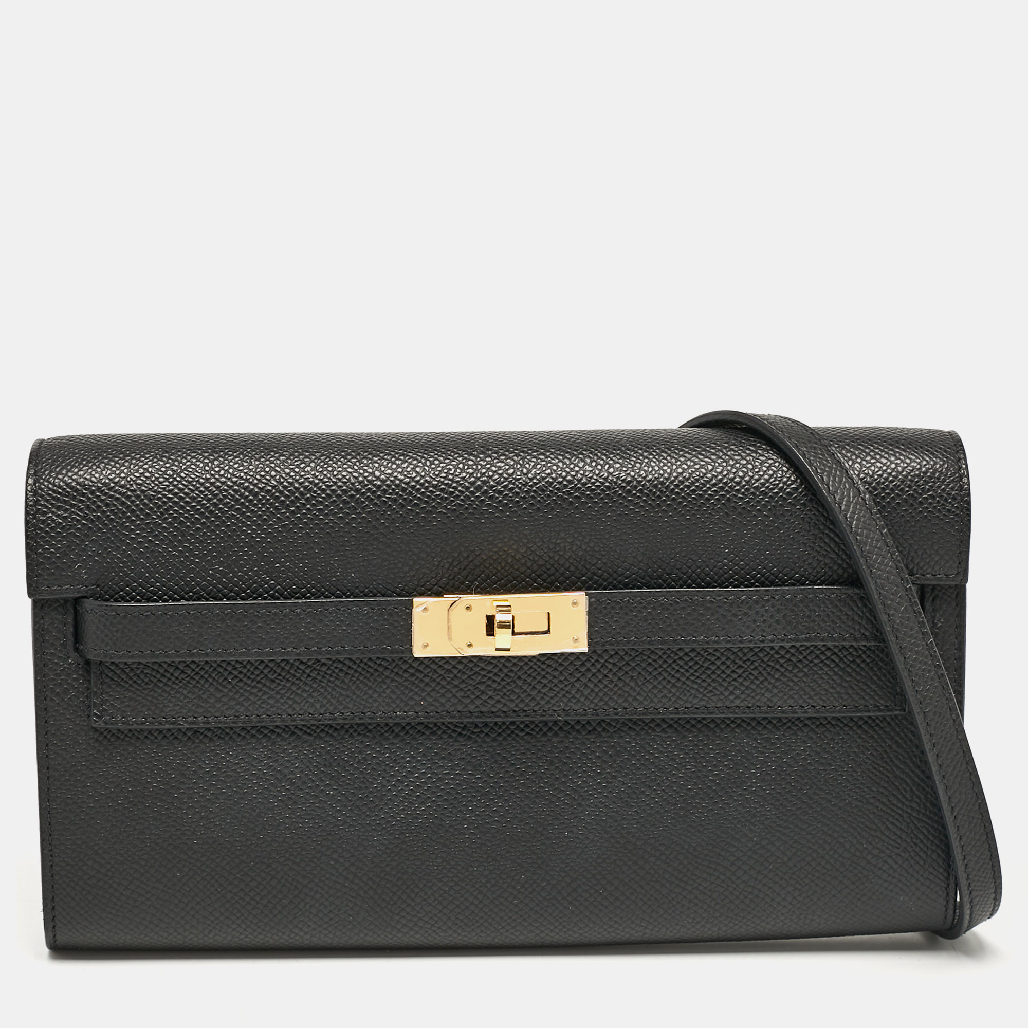 

Hermès Noir Epsom Leather Kelly To Go Wallet, Black