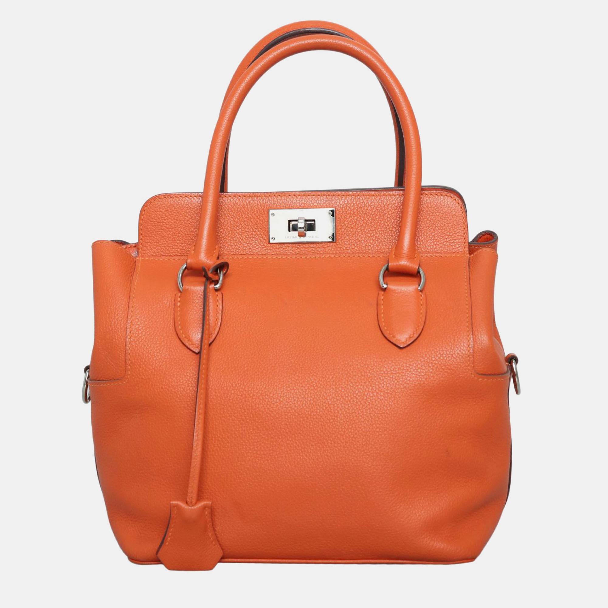 

Hermes Orange Clemence Leather Toolbox 20 Bag