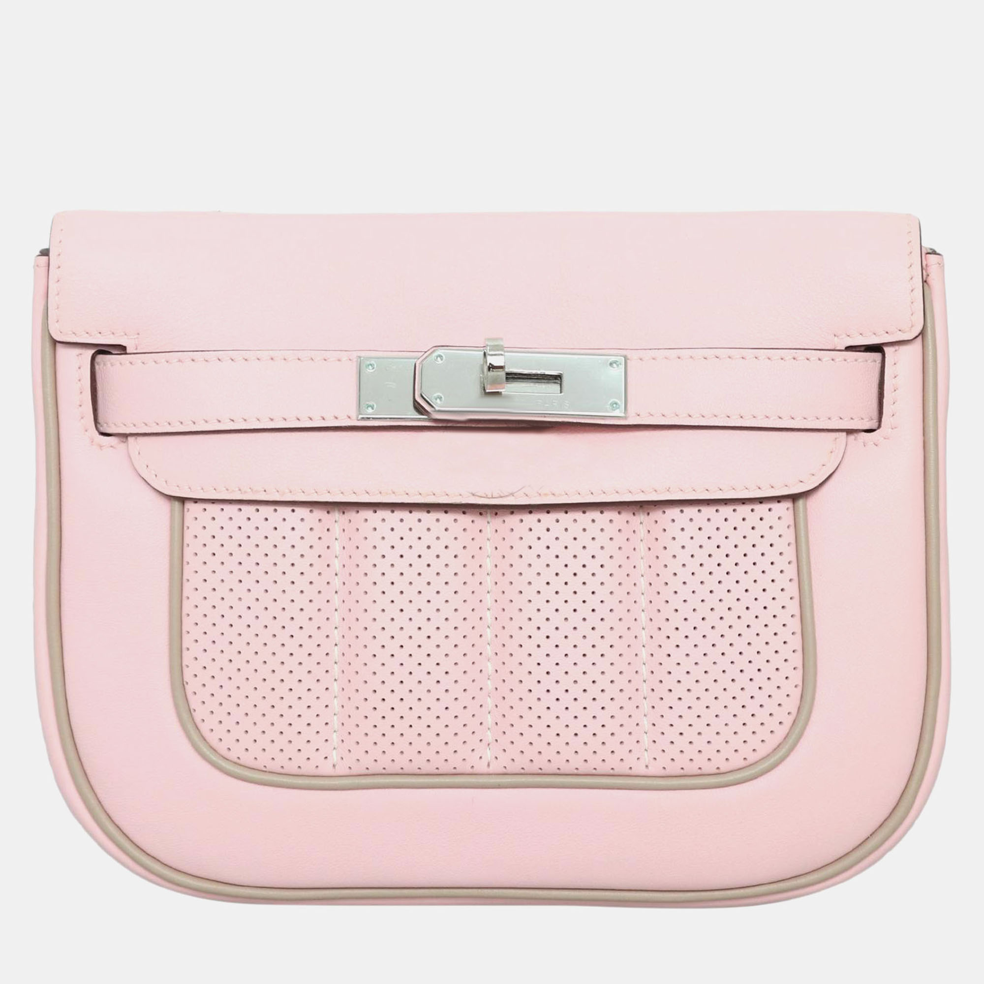 

Hermes Rose Sakura, Argile Swift Mini Berline Bag, Pink