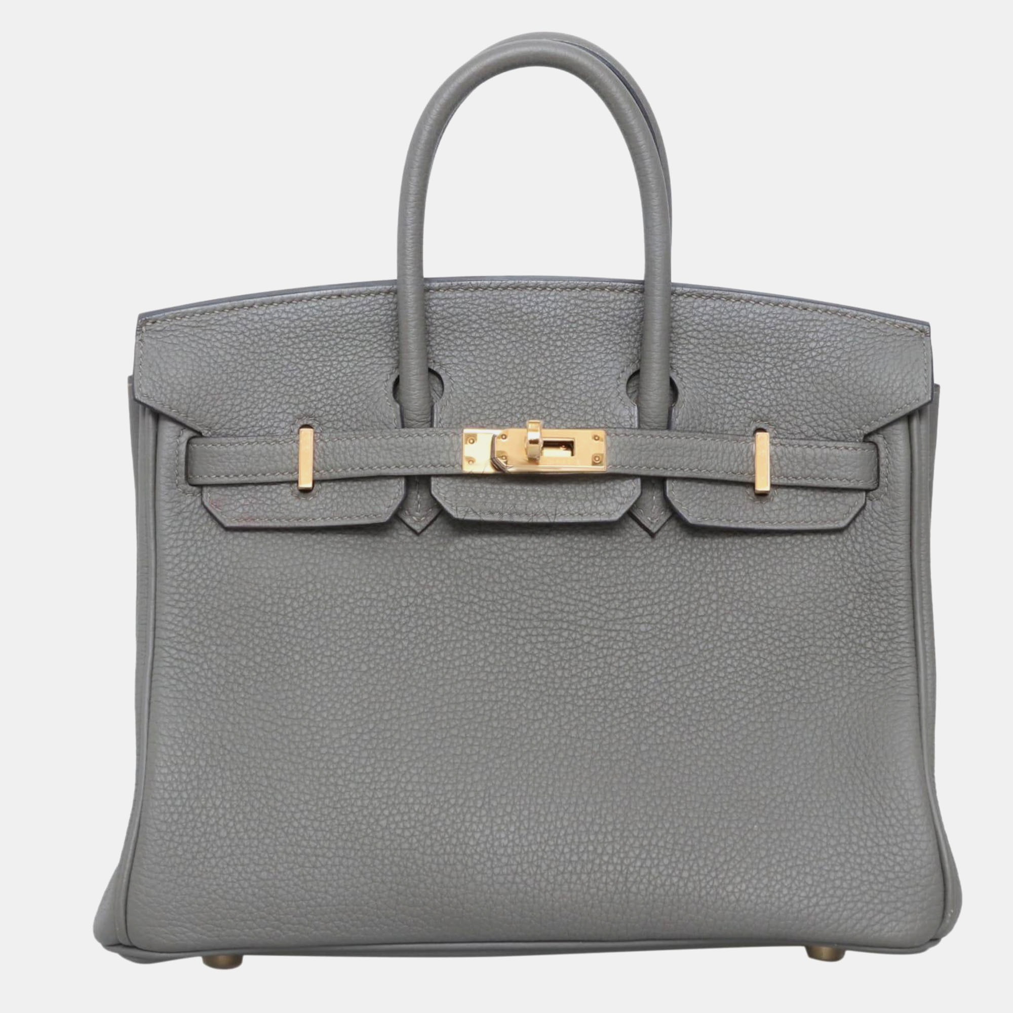 

Hermes Gris Meyer Togo Birkin 25 Bag, Grey