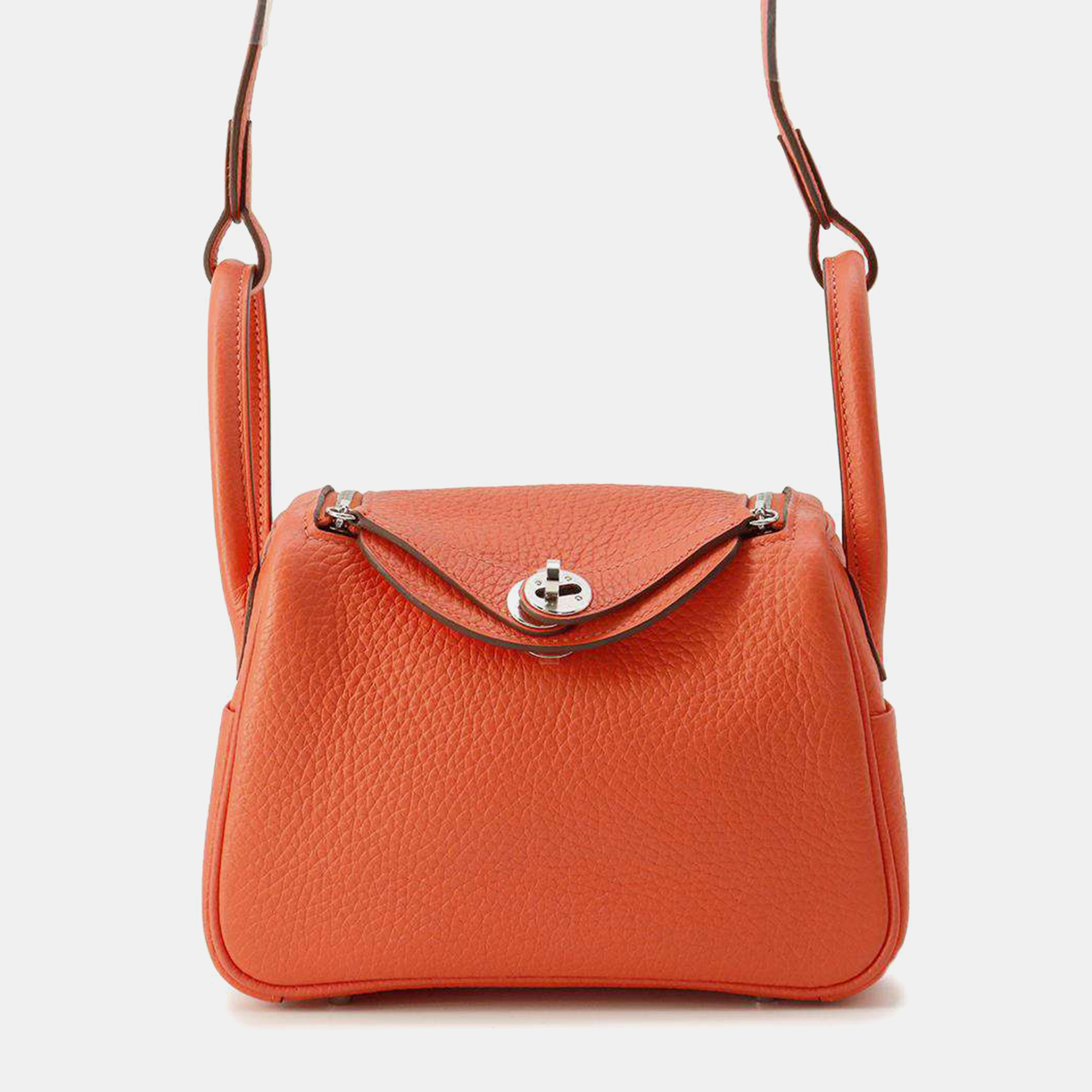 

Hermes Lindy Orange Field Taurillon Clemence Size Mini