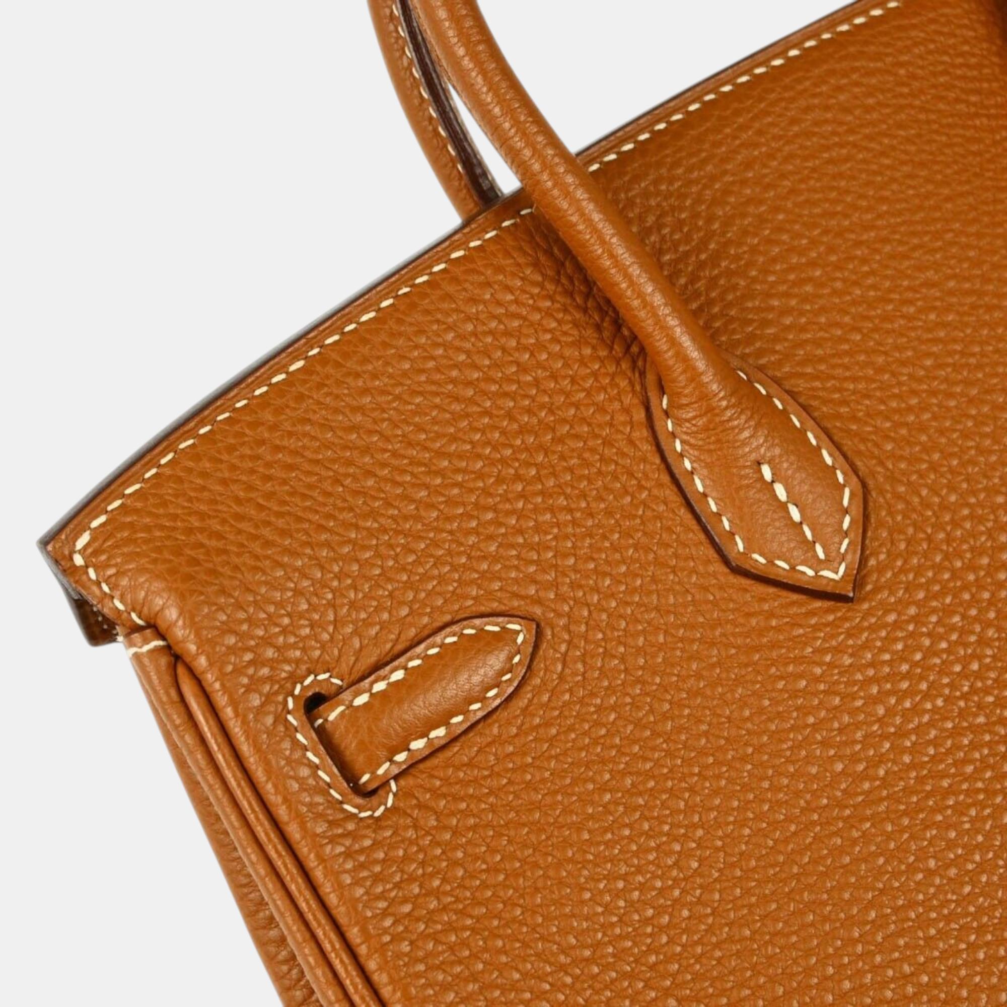 Hermes Gold Togo Birkin 25 Handbag 