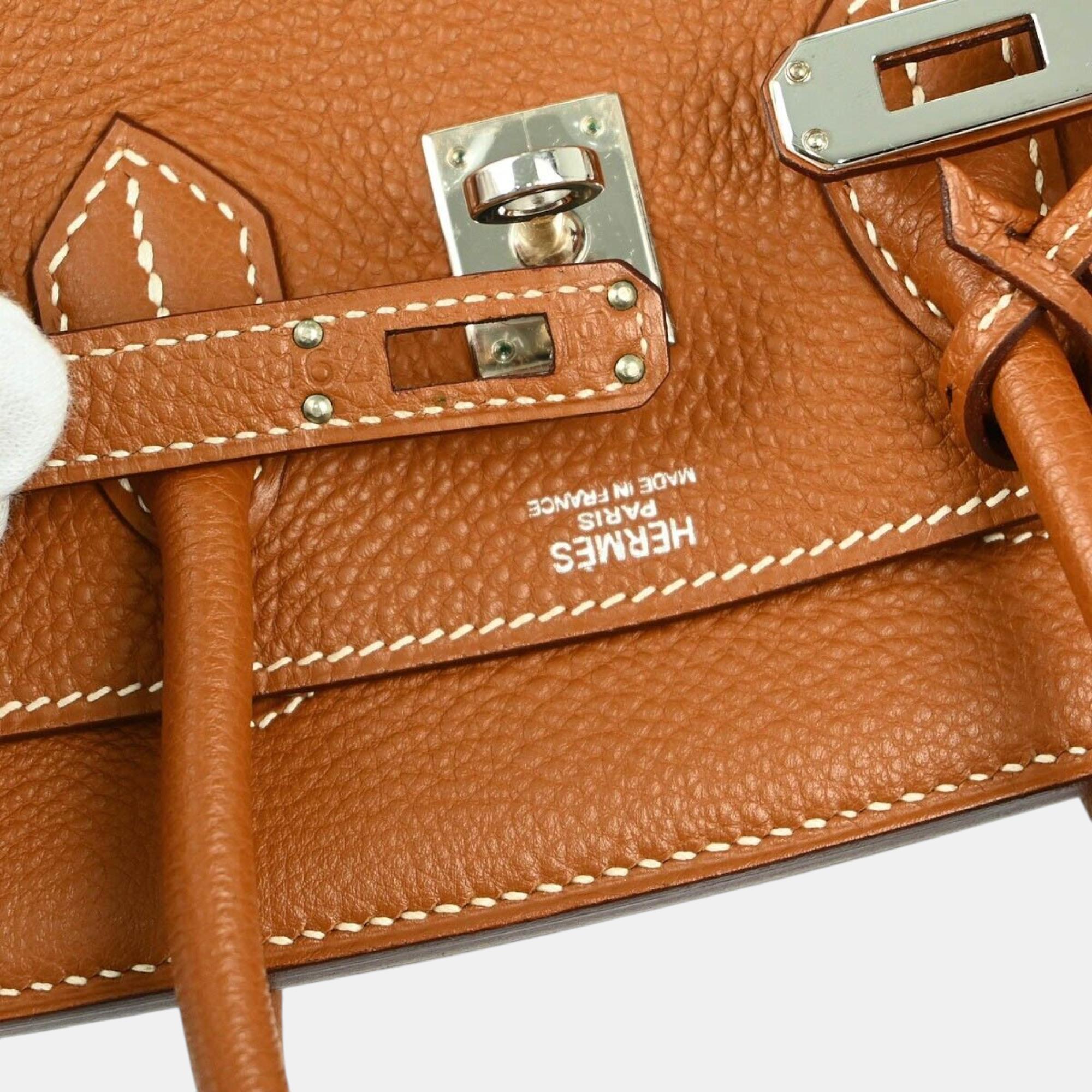 Hermes Gold Togo Birkin 25 Handbag 
