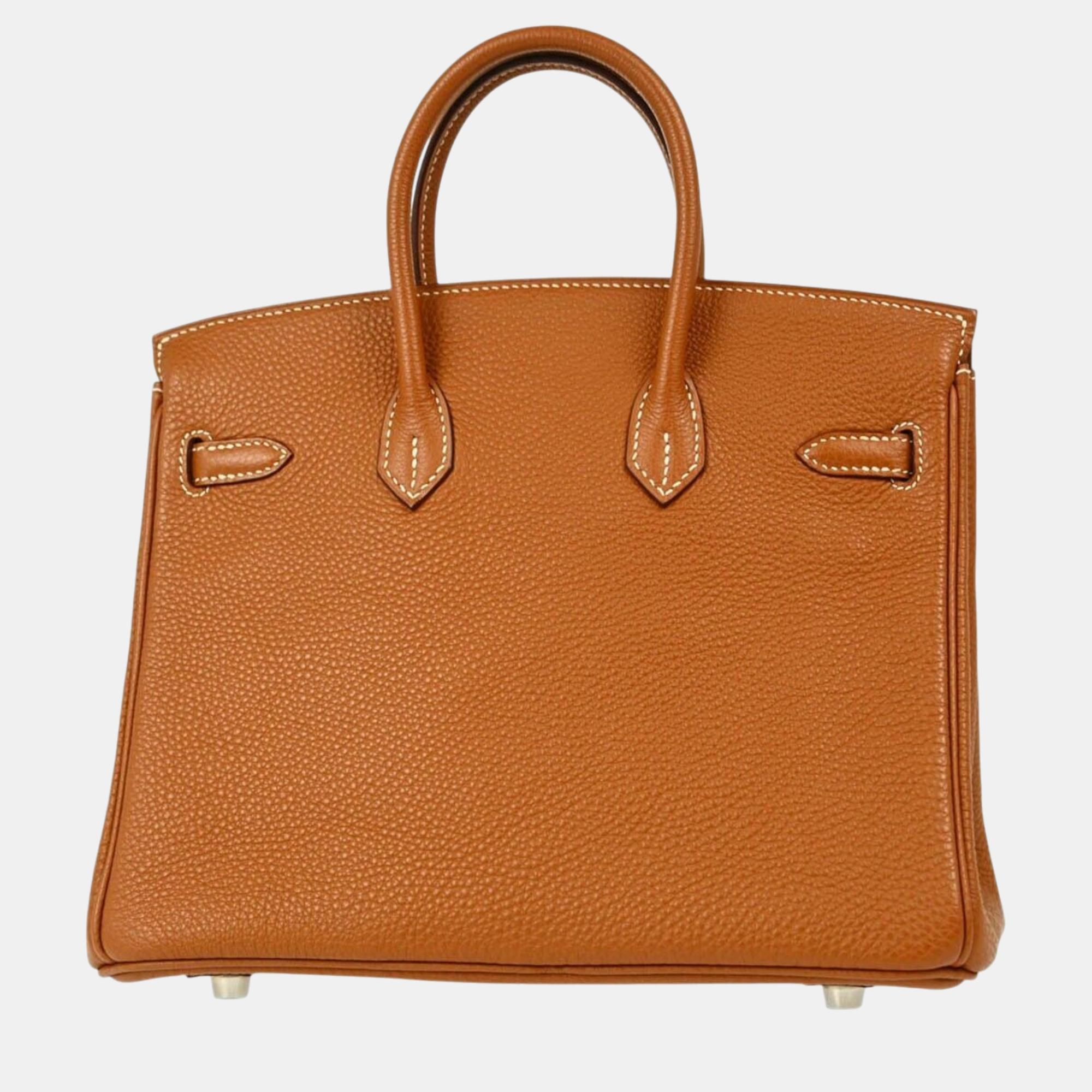 Hermes Gold Togo Birkin 25 Handbag 