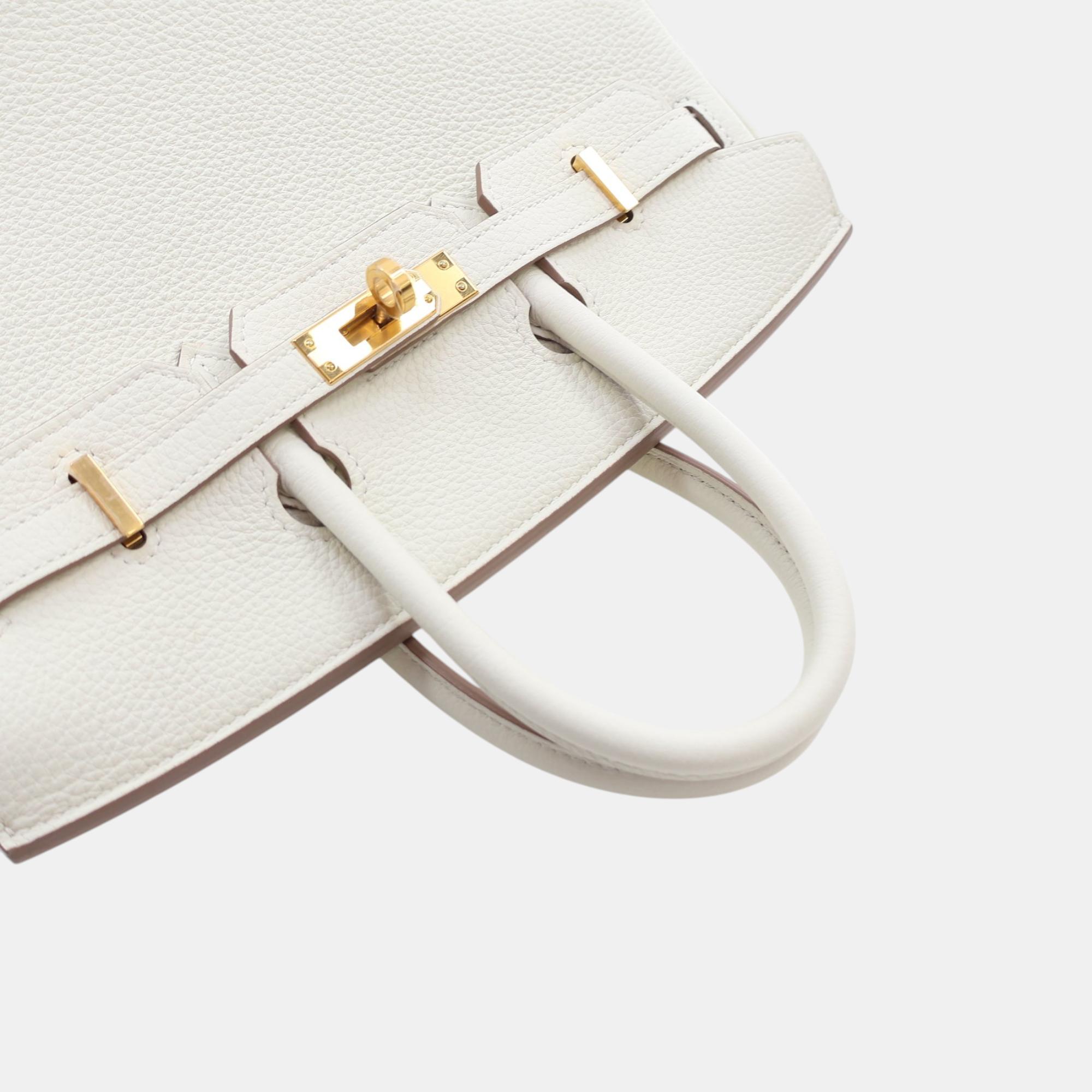 Hermes Mushroom Togo Leather Birkin 25 Bag 
