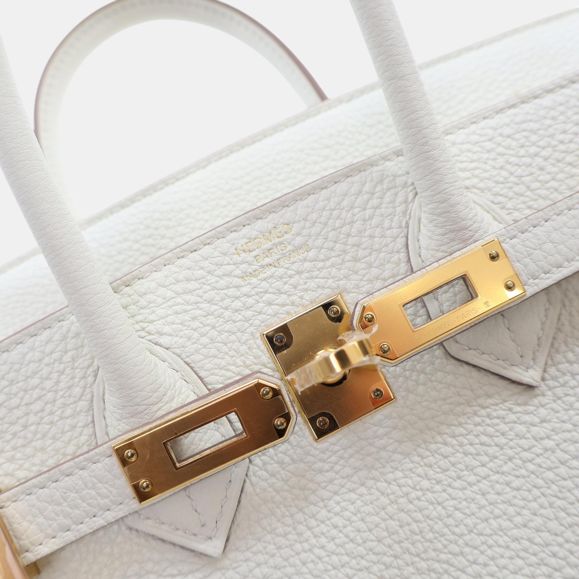 Hermes Mushroom Togo Leather Birkin 25 Bag 