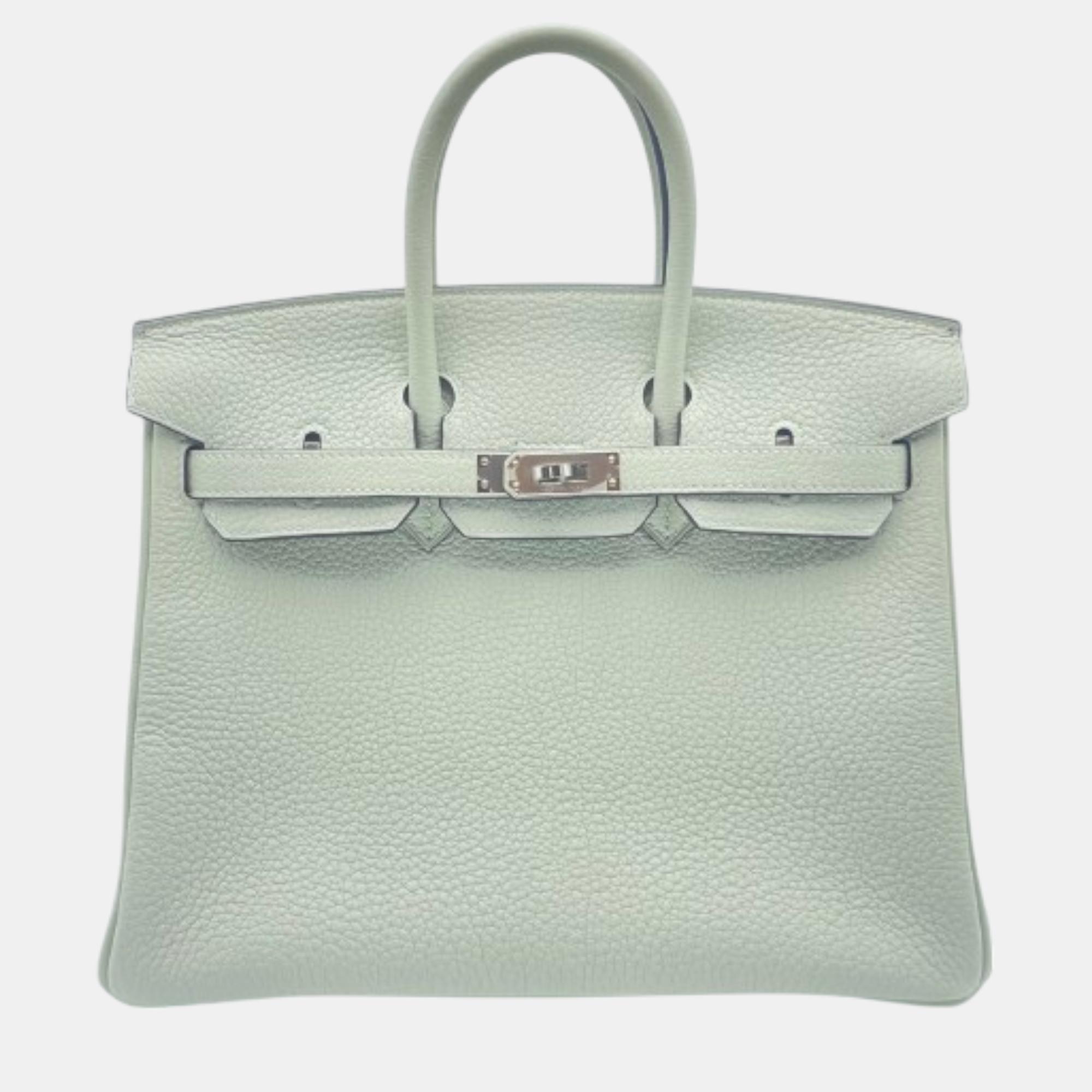 

Hermes Greeneve Togo Leather Birkin 25 Bag, Green