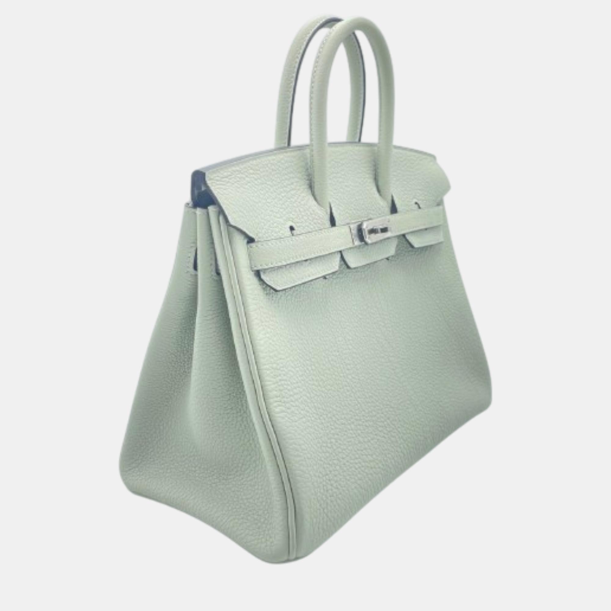 Hermes Greeneve Togo Leather Birkin 25 Bag 