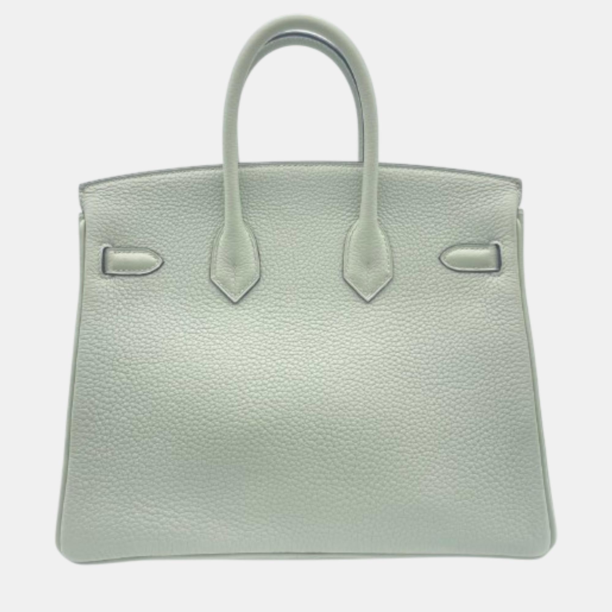 Hermes Greeneve Togo Leather Birkin 25 Bag 