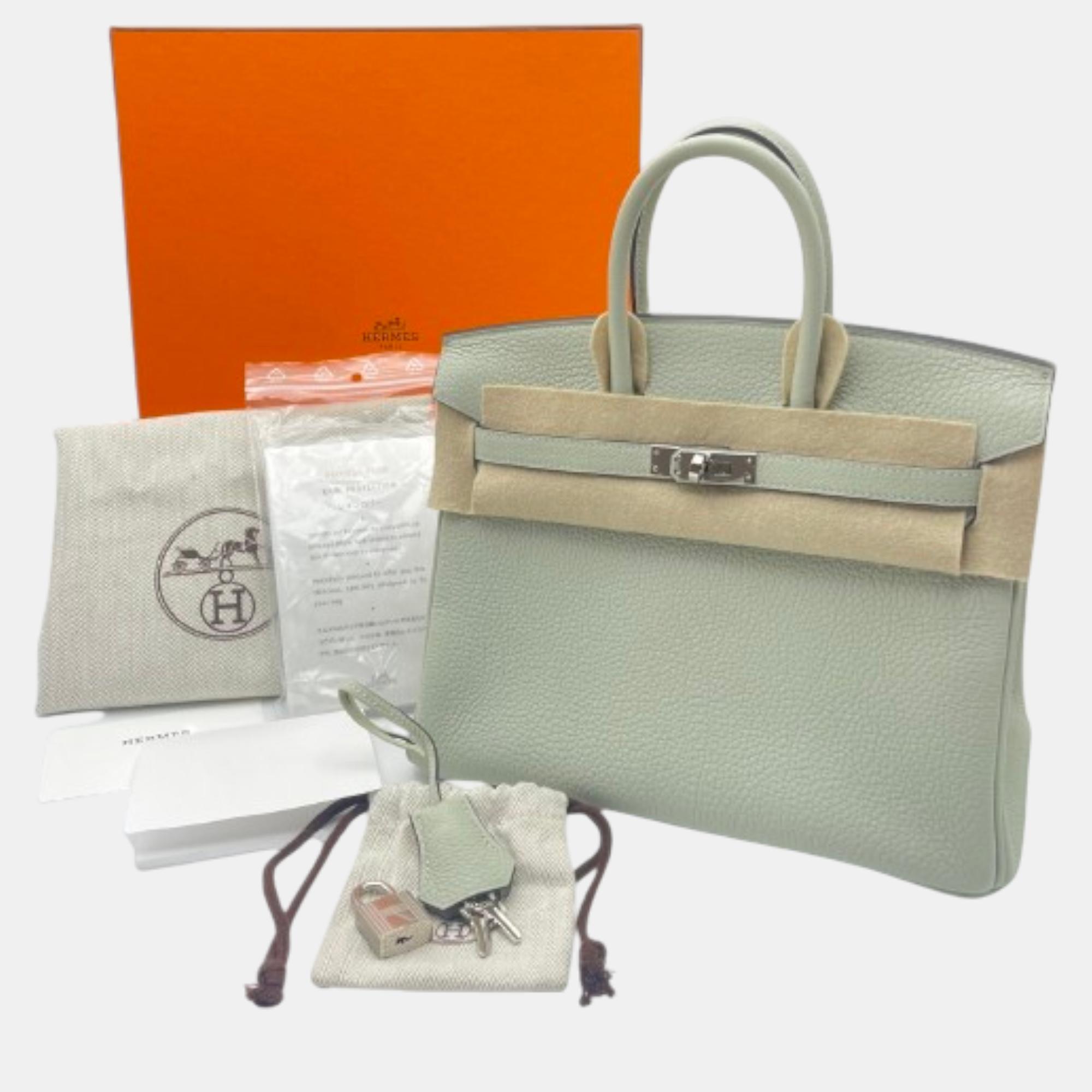 Hermes Greeneve Togo Leather Birkin 25 Bag 