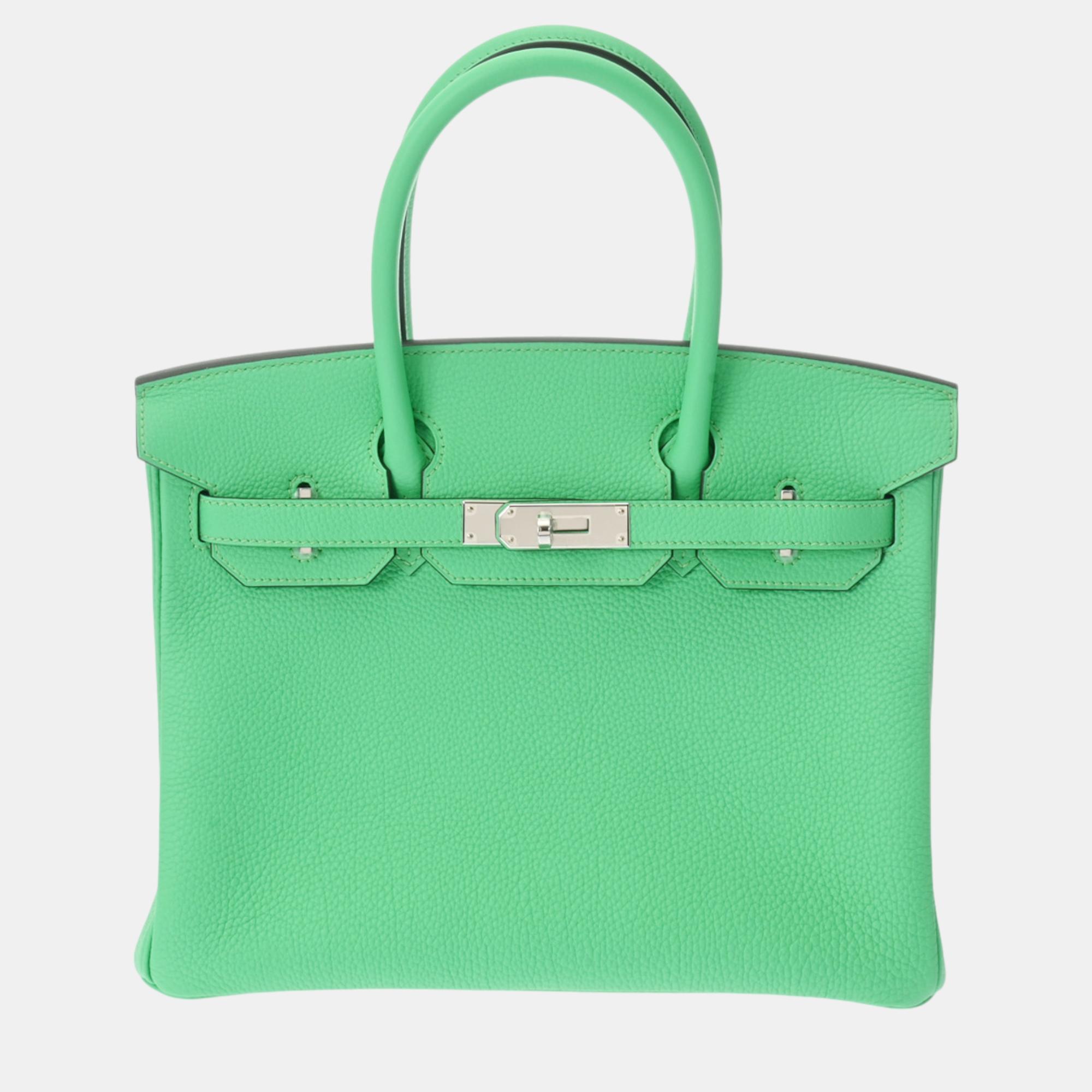 

Hermes Vert Comics Togo Togo Leather Birkin 30 Bag, Green