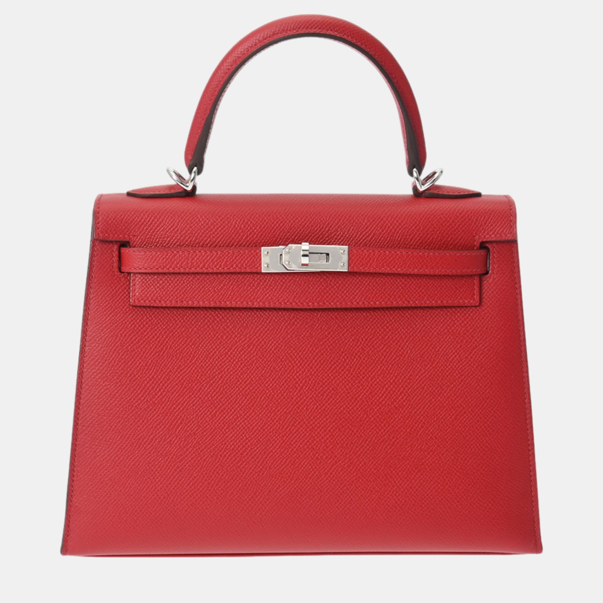 

Hermes Rouge Casaque Epsom Epsom Kelly 25 Bag, Red