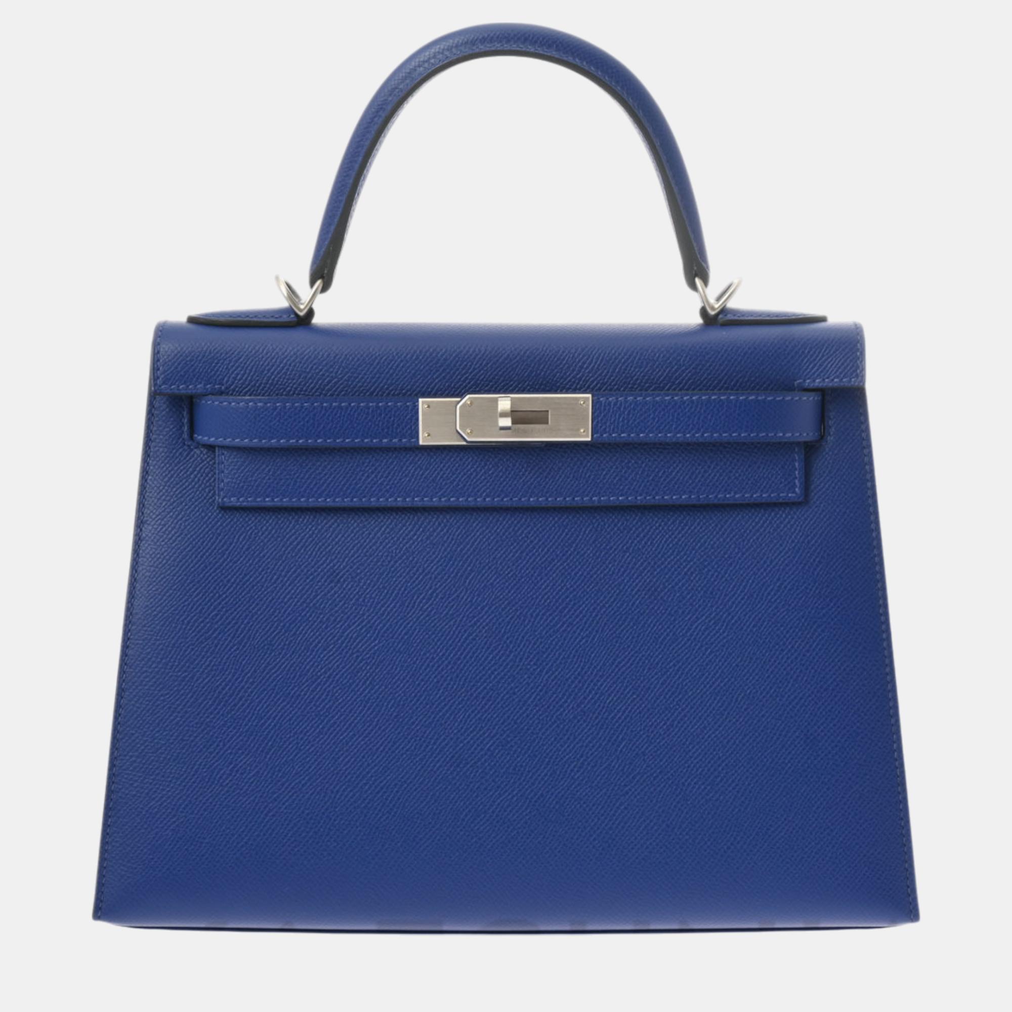 

Hermes Blue electric Togo Leather Kelly 28 Bag