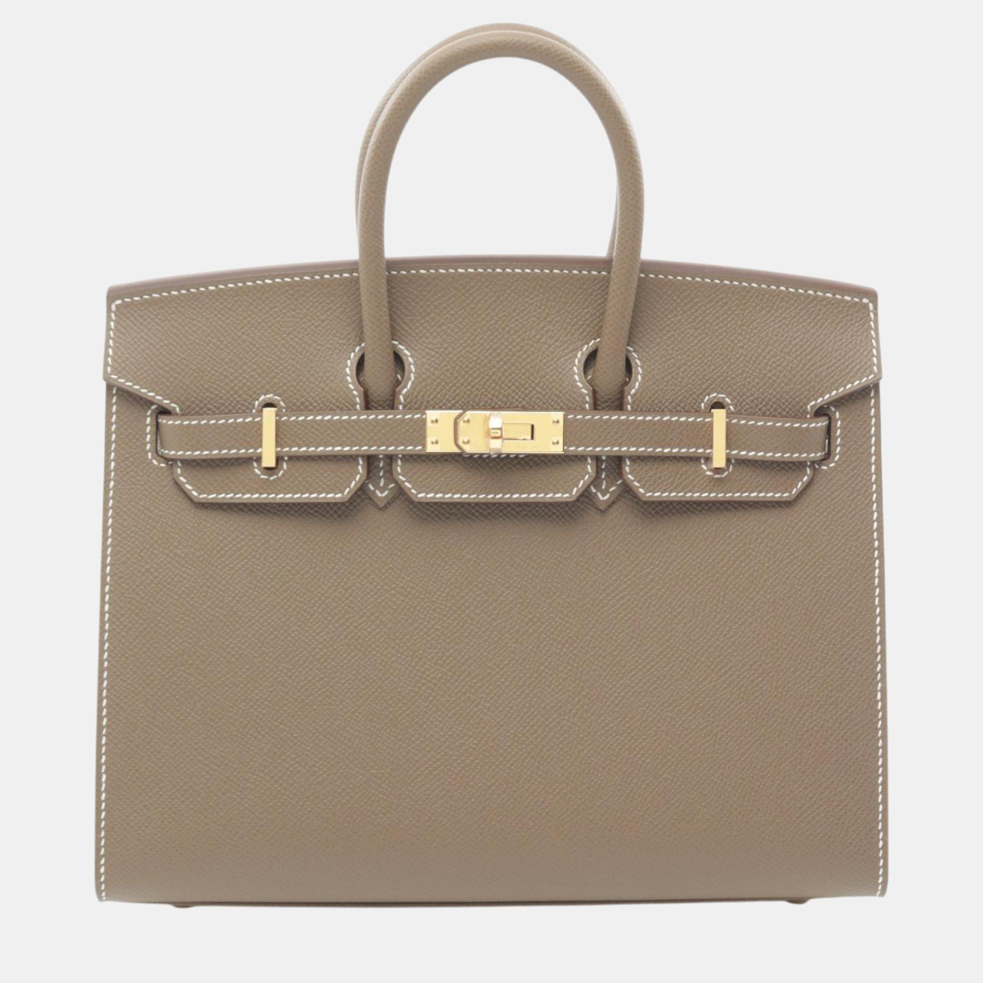 

Hermes Brown Leather Birkin 25 Handbag