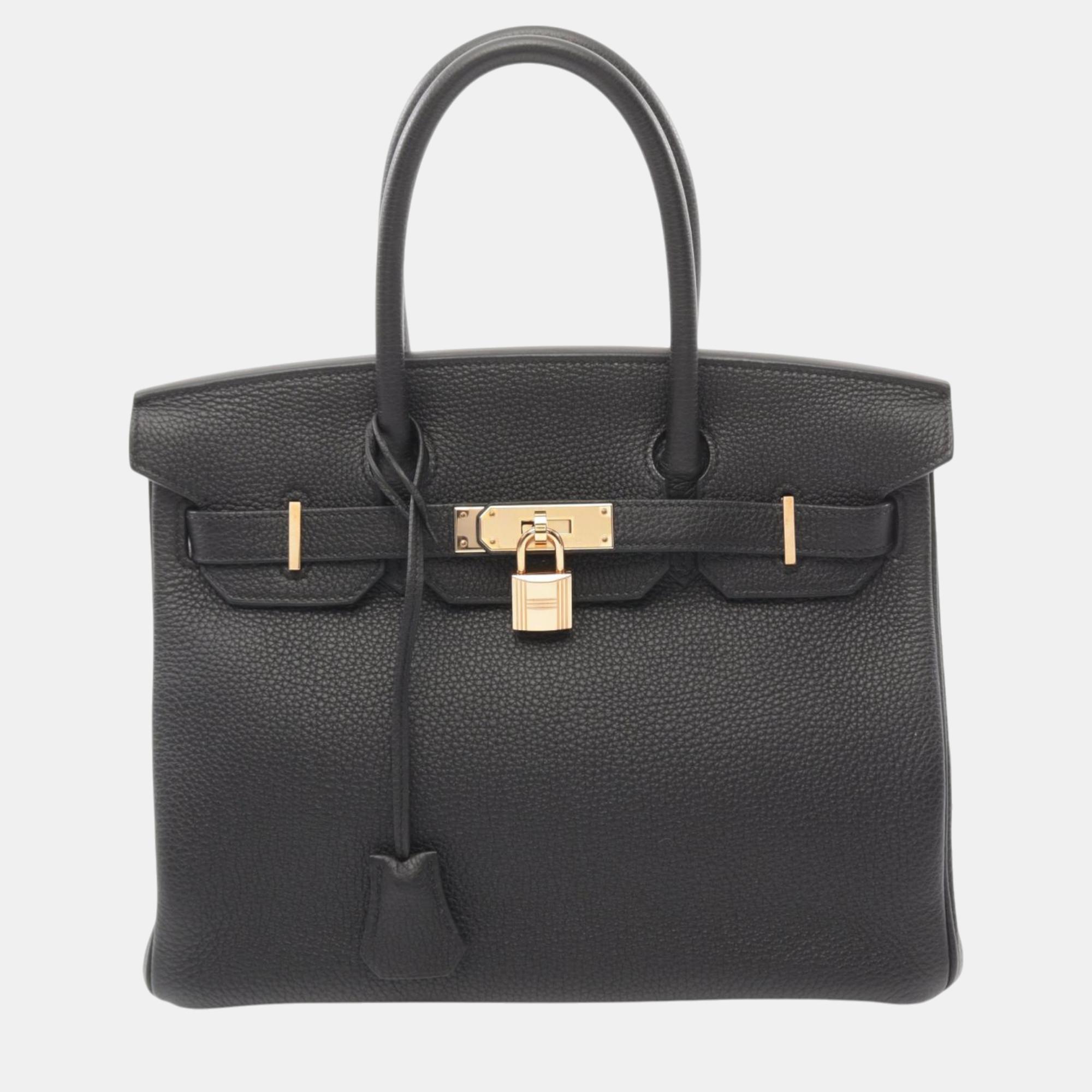 

Hermes Birkin 30 Togo Handbag Black