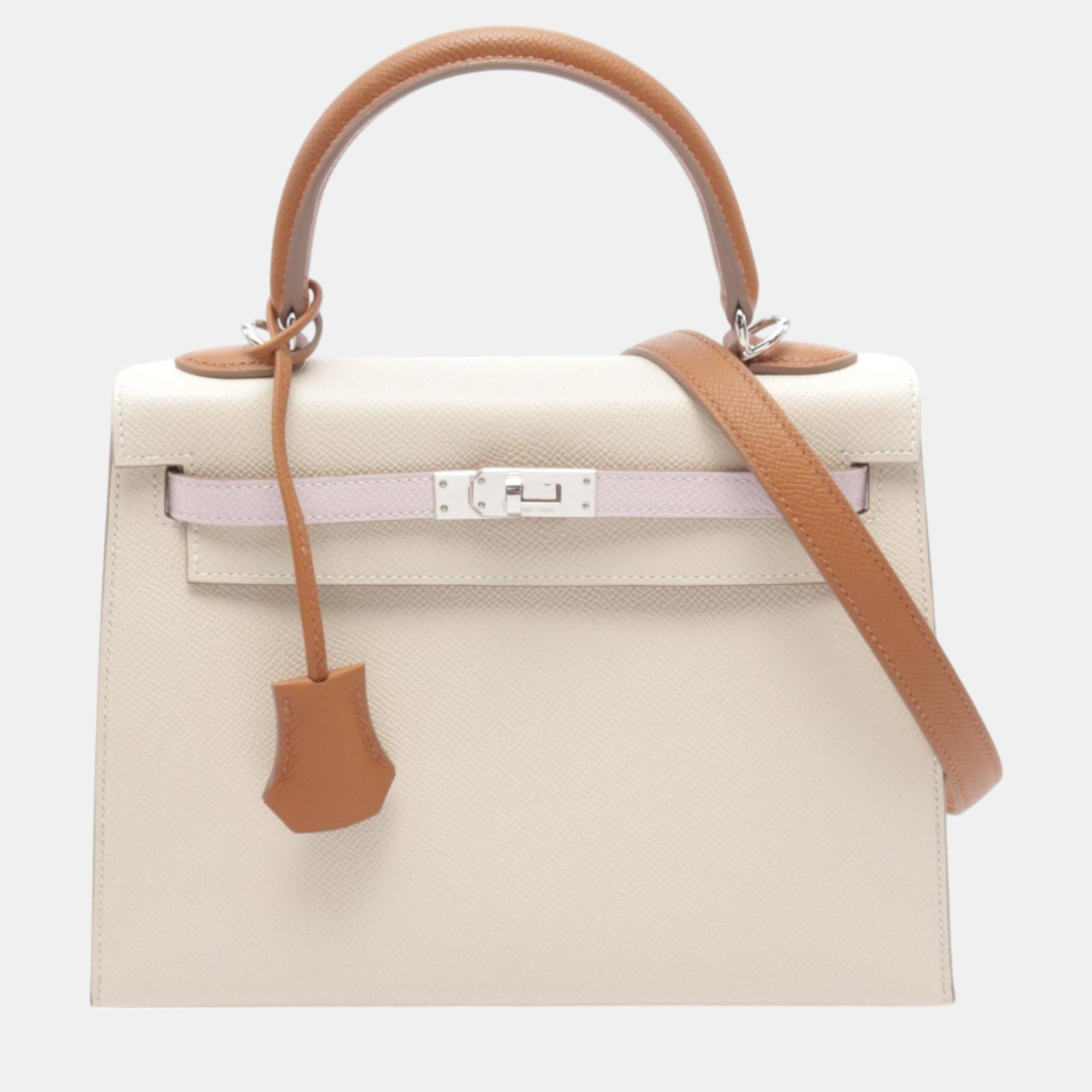 

Hermes Beige Leather Kelly 25 Handbag