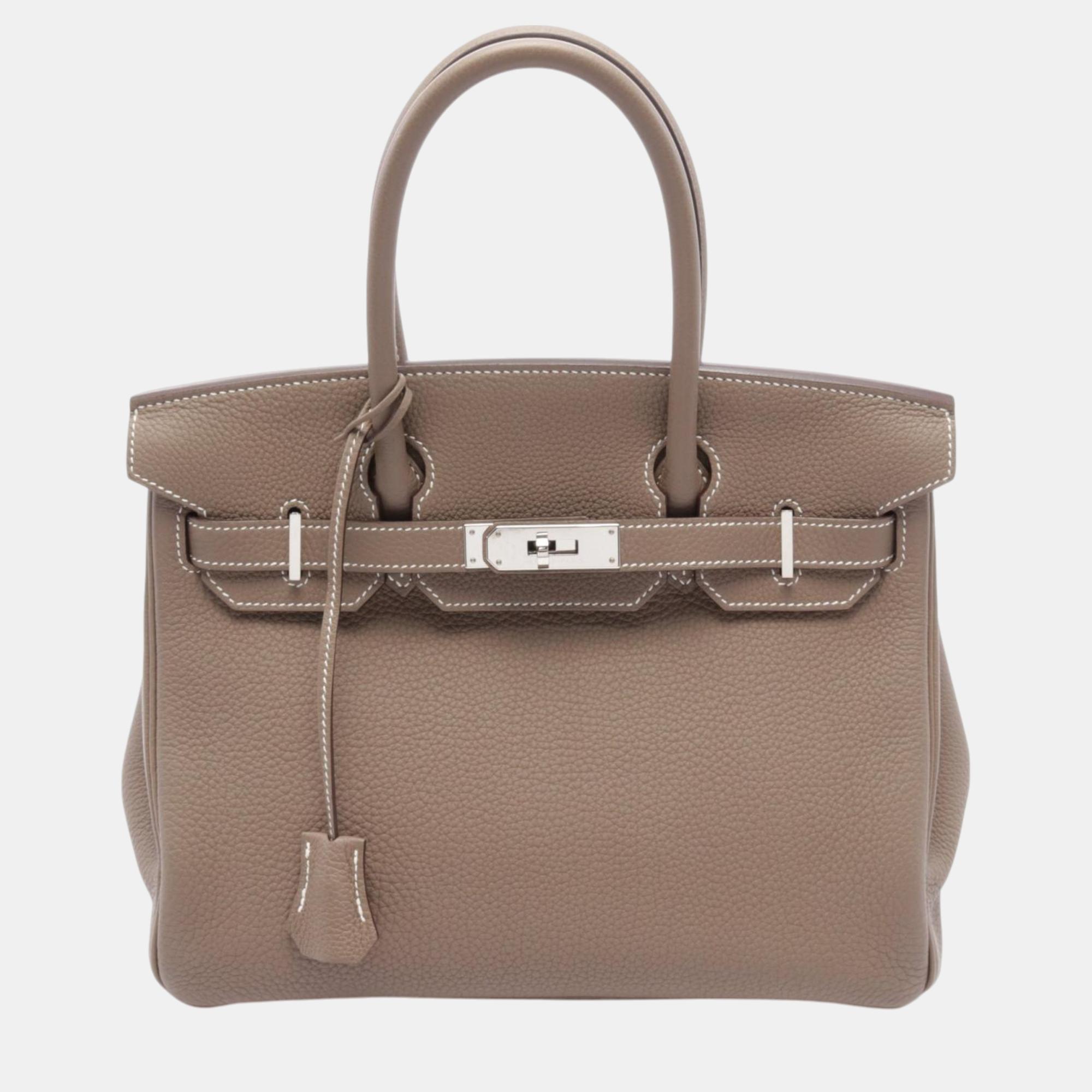 

Hermes Brown Togo Leather Birkin 30 Handbag