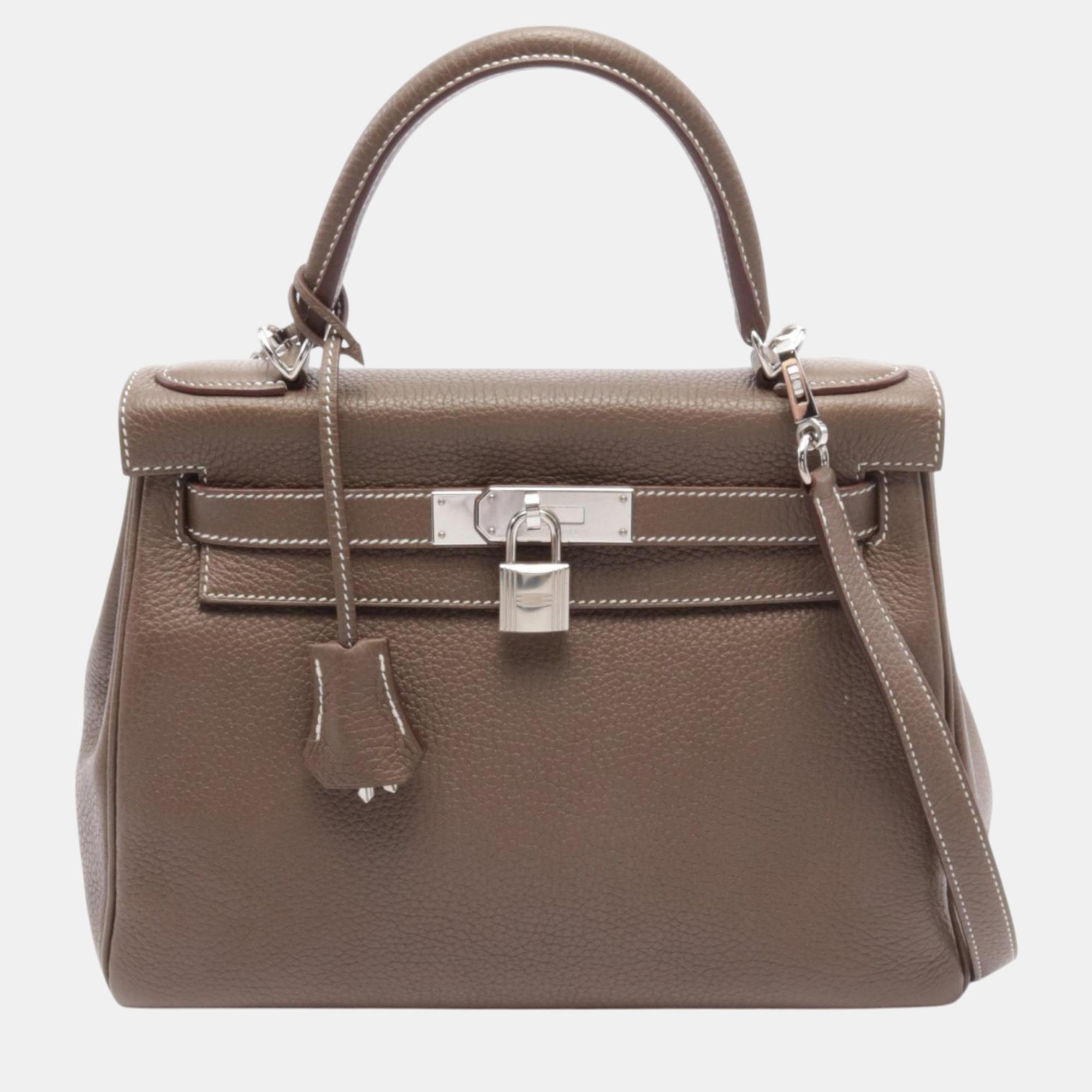 

Hermes Brown Leather Birkin 30 Handbag