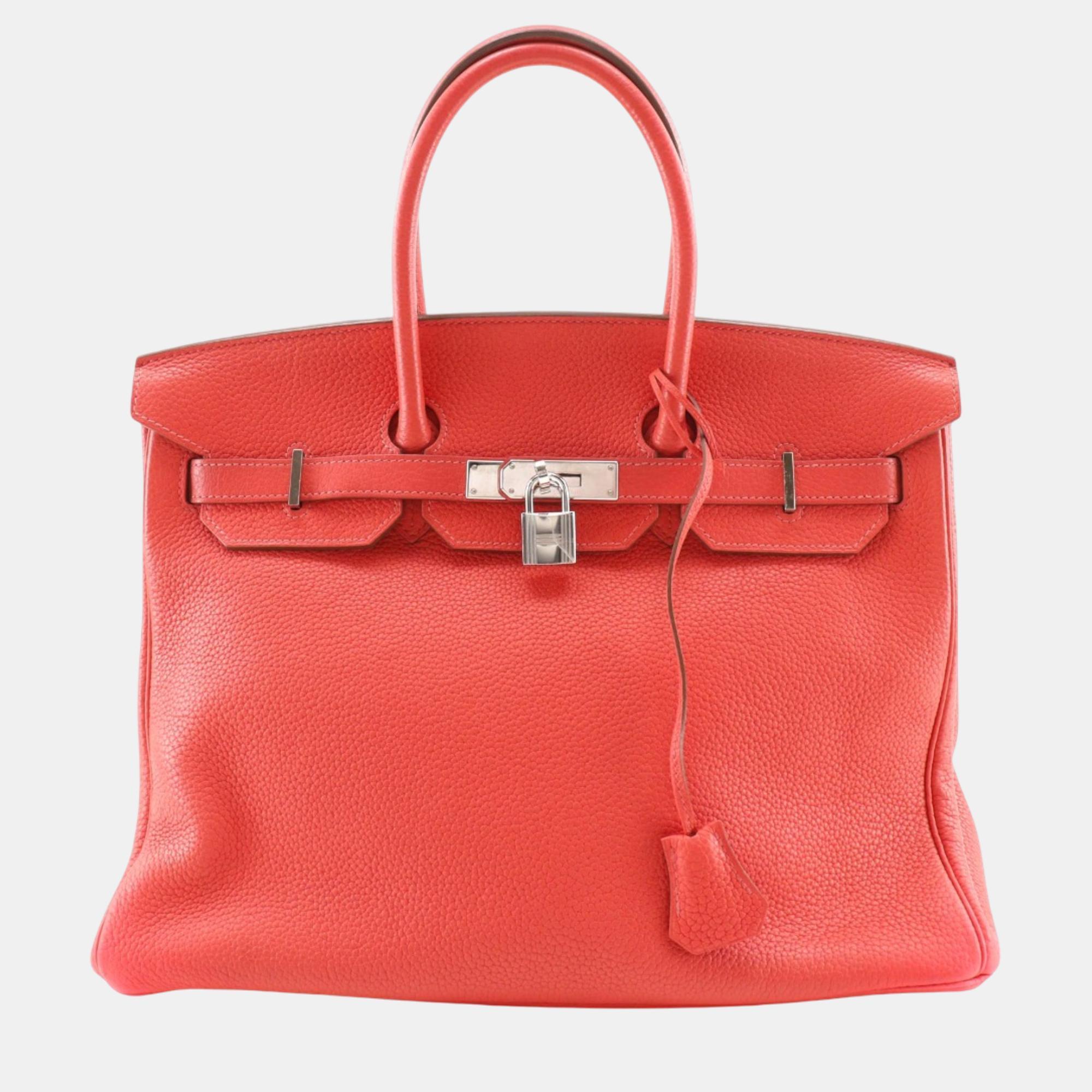 

Hermes Pink Togo Leather Birkin 35 Handbag