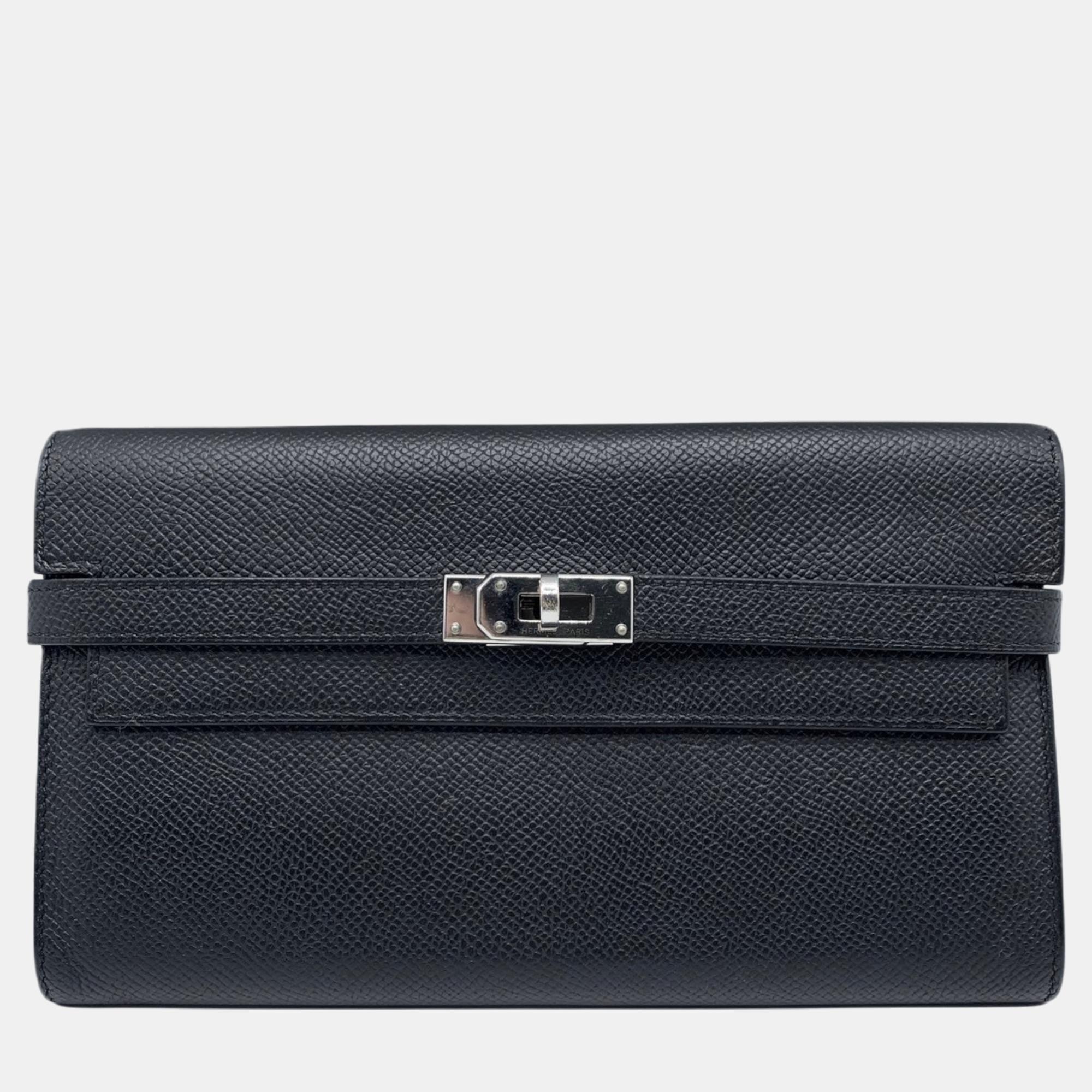 

Hermes Kelly Wallet Black Epsom Leather