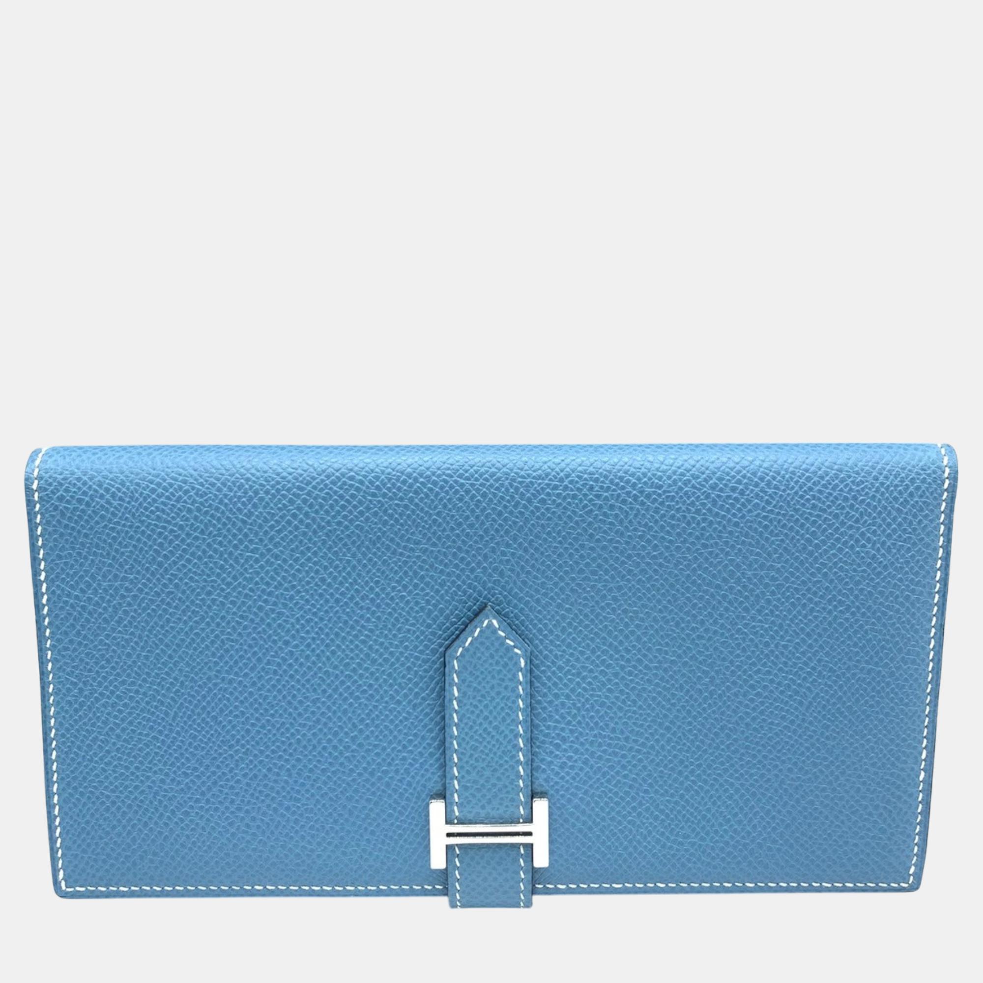 

Hermes Epsom Bearn Souffle Long Wallet, Blue