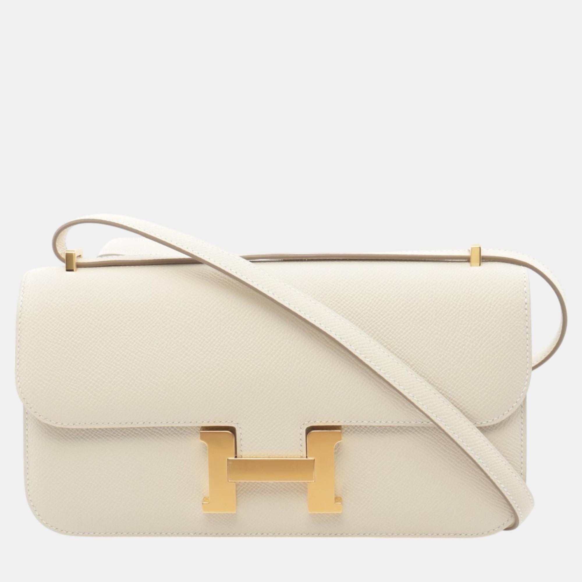 

Hermes Constance Elan Shoulder Bag Ivory, White