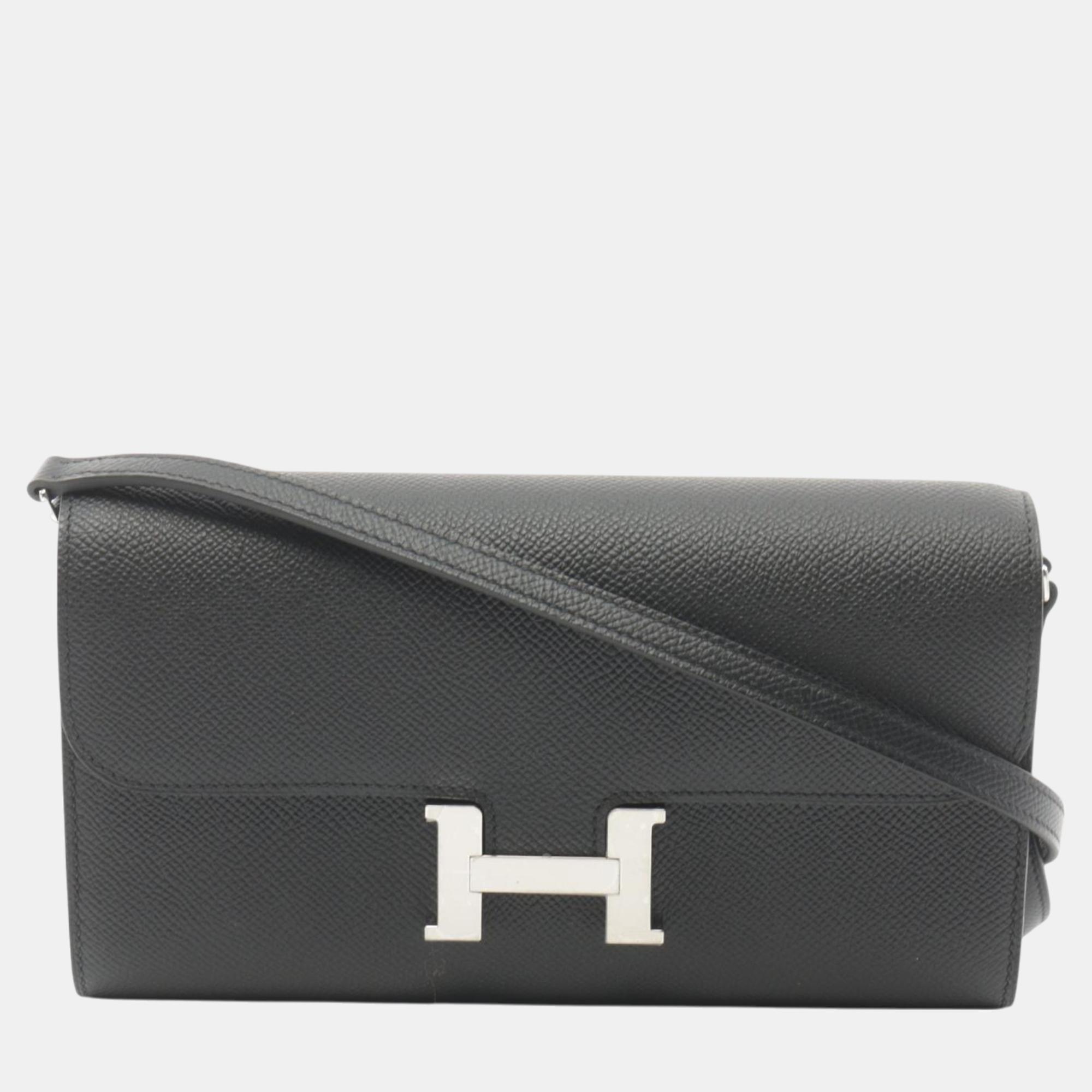 

Hermes Constance Long To Go Shoulder Bag Black