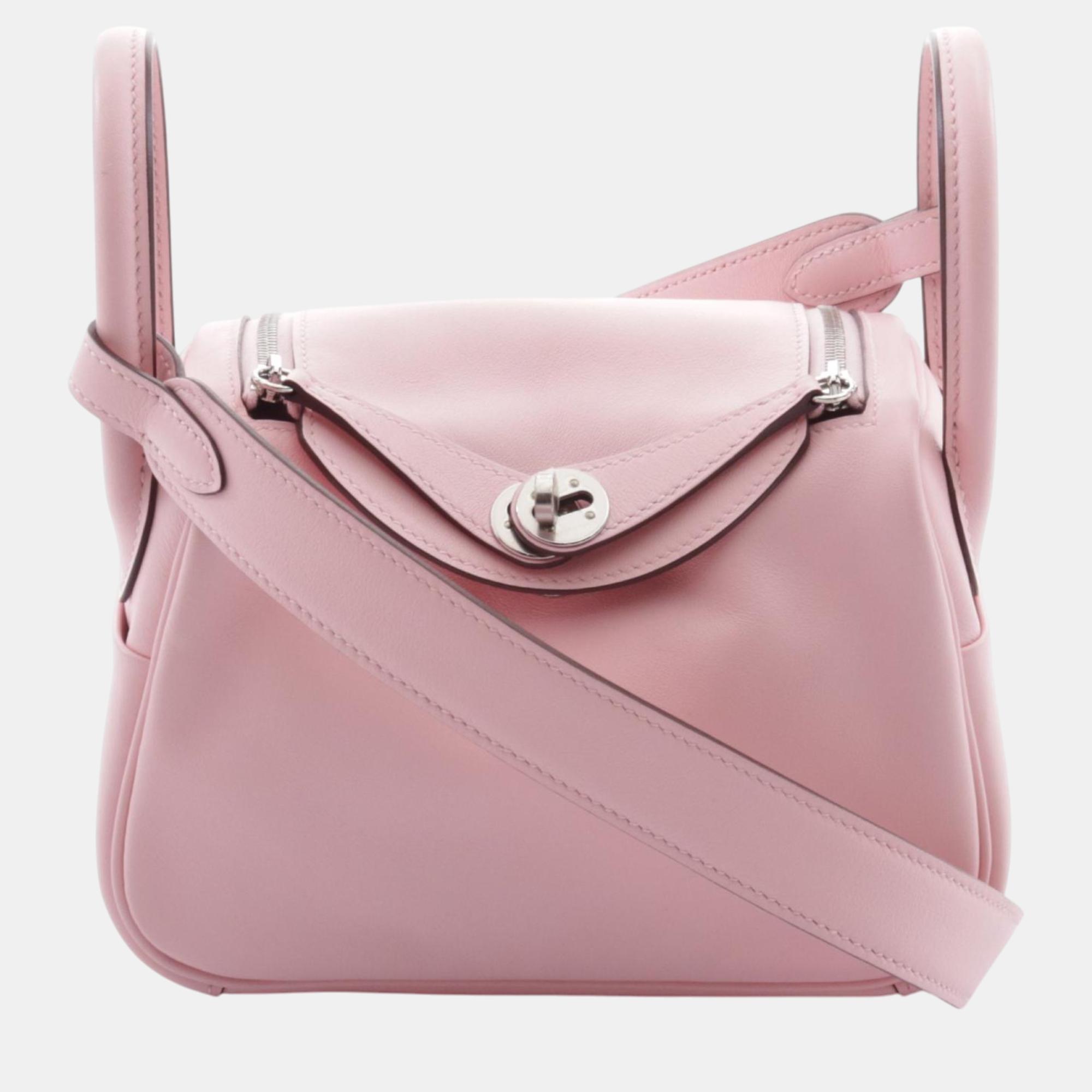 

Hermes Lindy Mini Shoulder Bag Leather, Pink