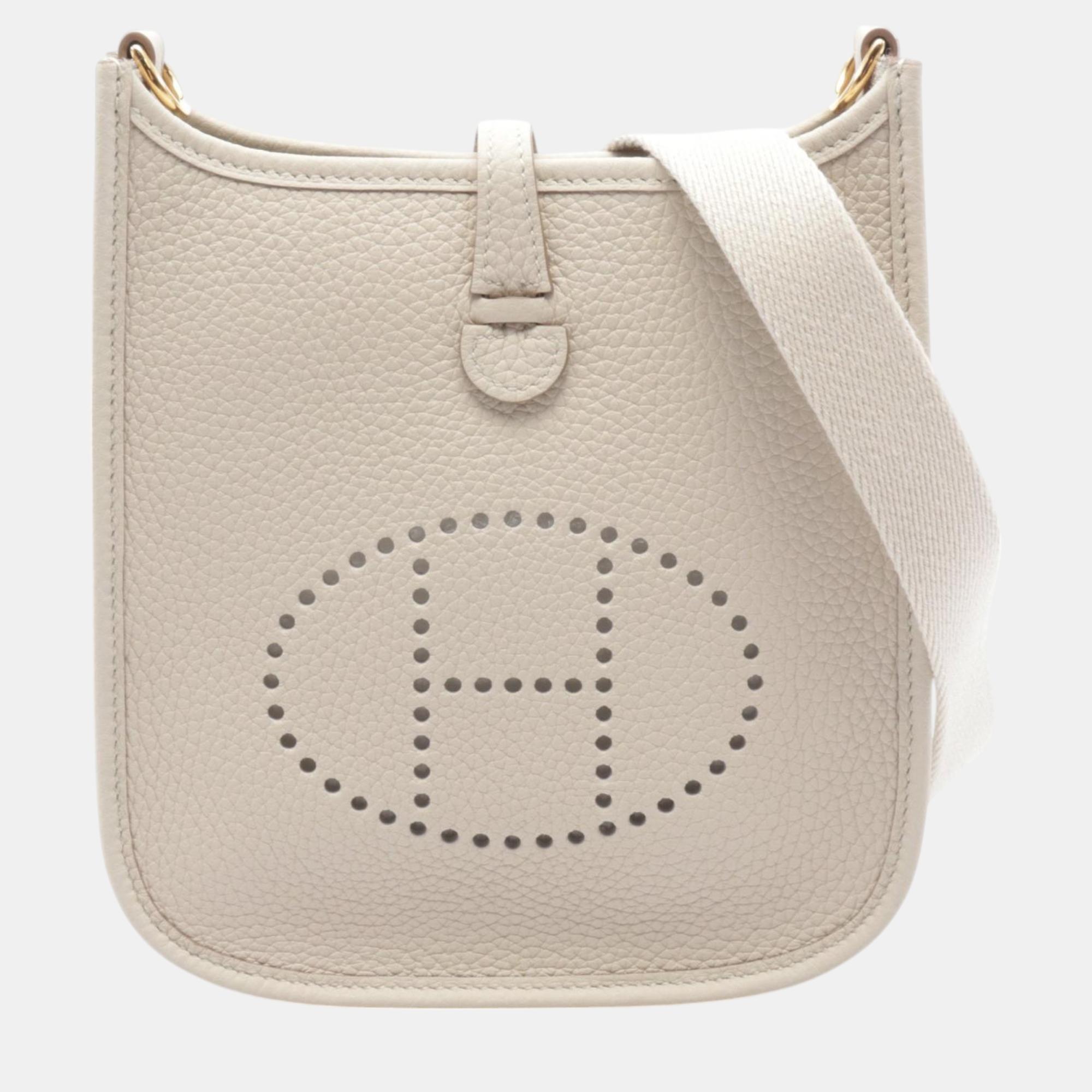 

Hermes Evelyne TPM Beton Shoulder Bag Ivory, White